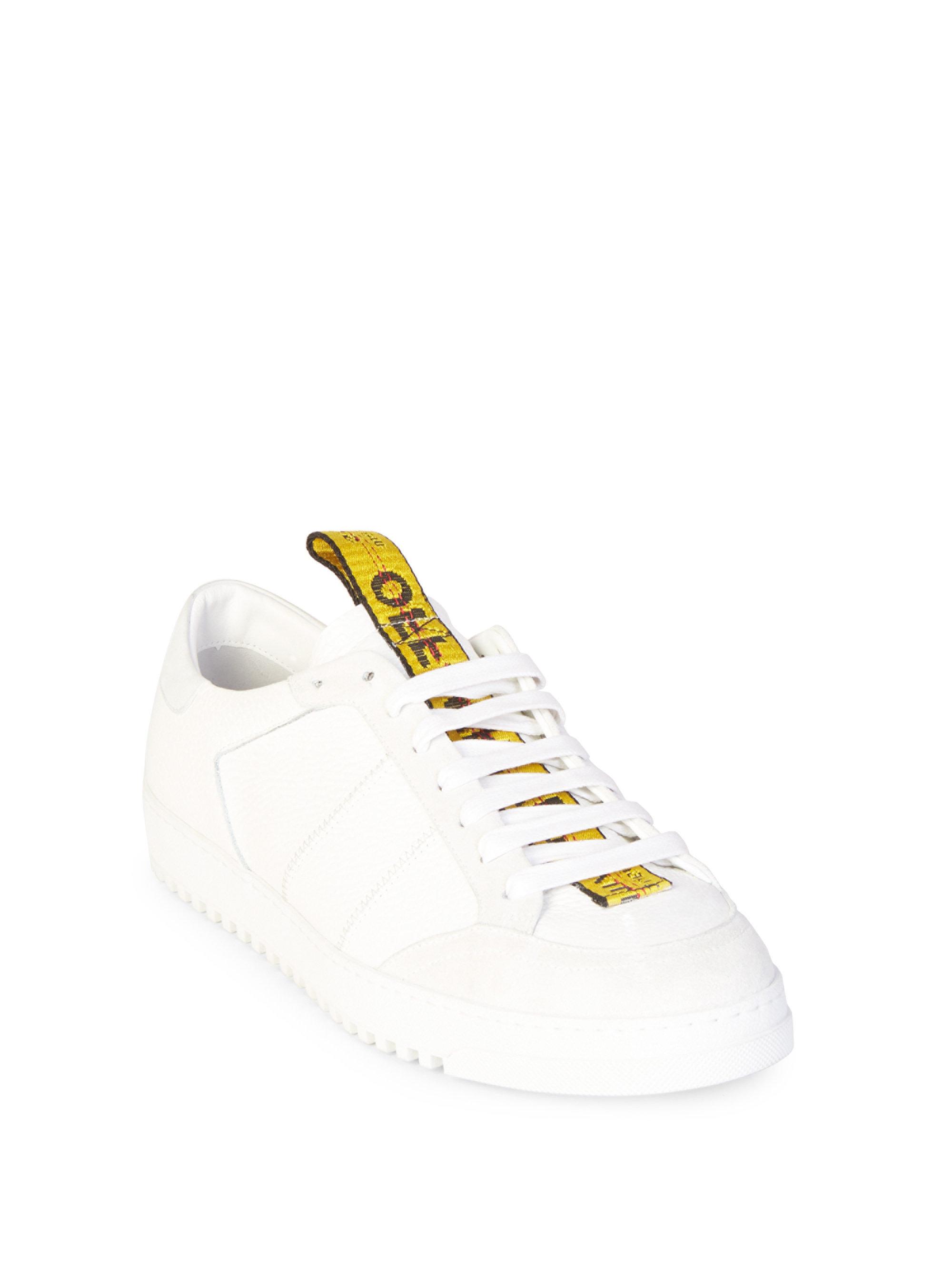 Off-White c/o Virgil Abloh Belt Leather Low-top Sneakers in White - Lyst
