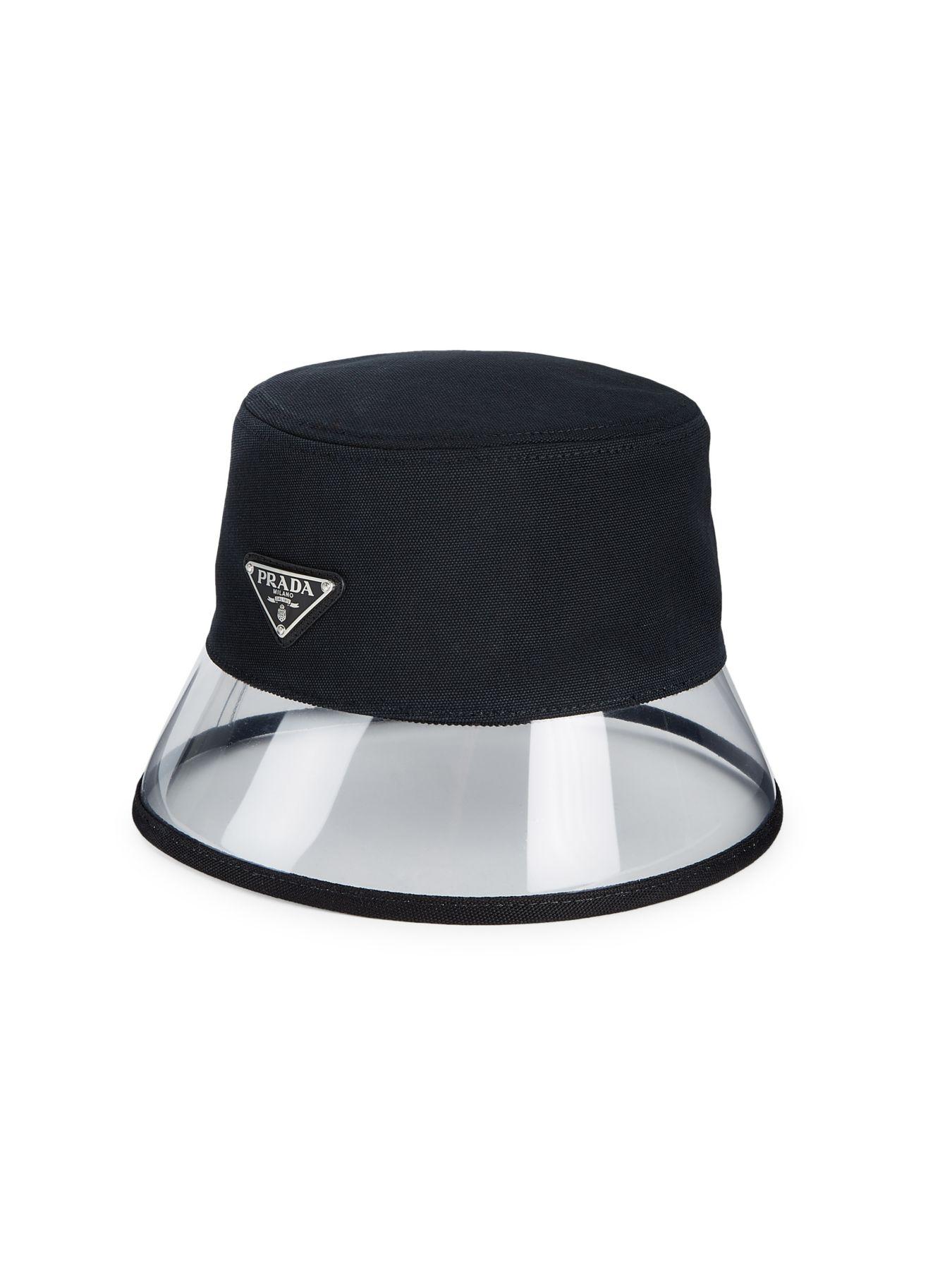 prada black bucket hat