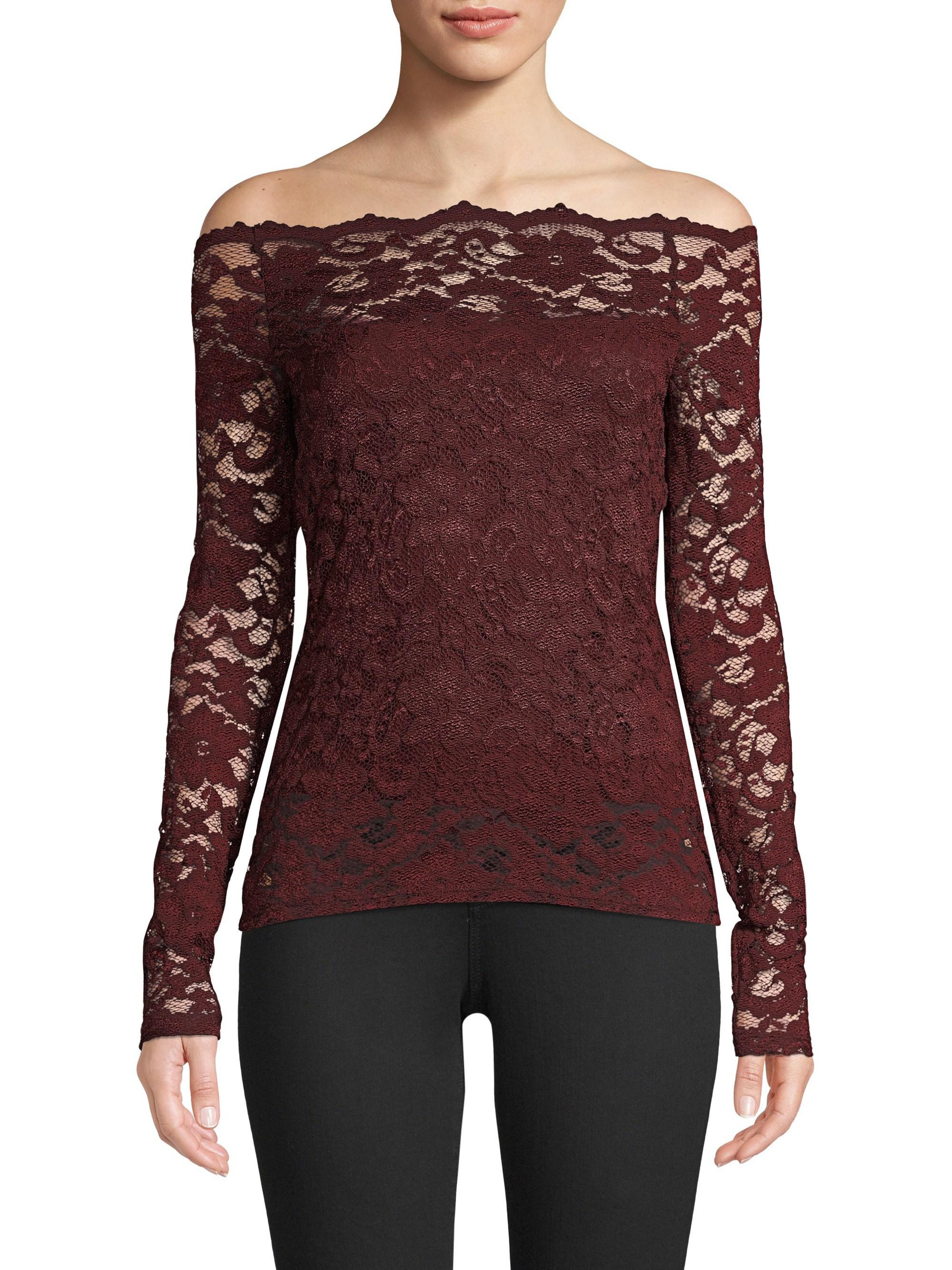 bailey 44 black site lace top