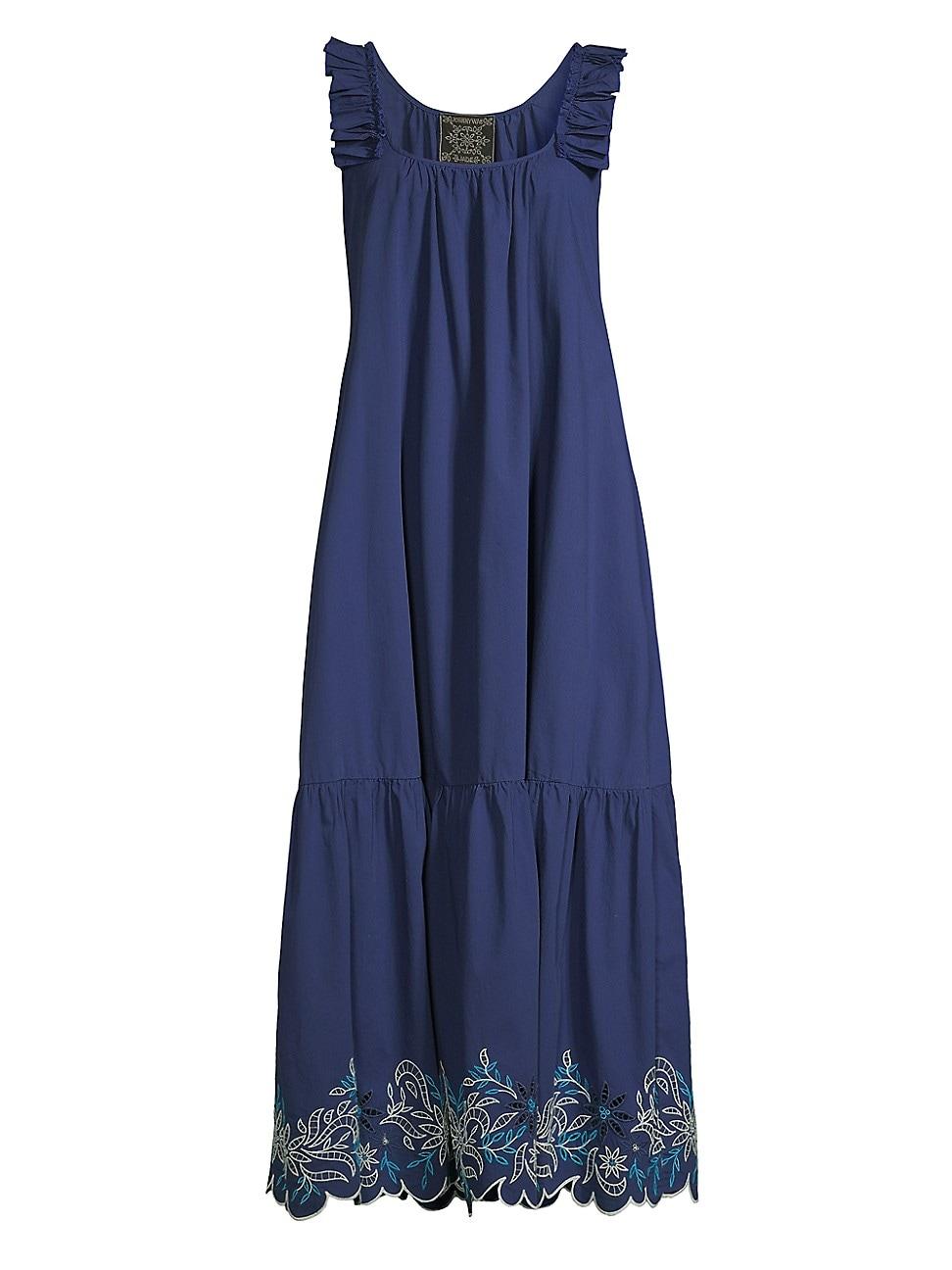 Johnny Was Yoko Cotton Midi Dress in Blue Lyst