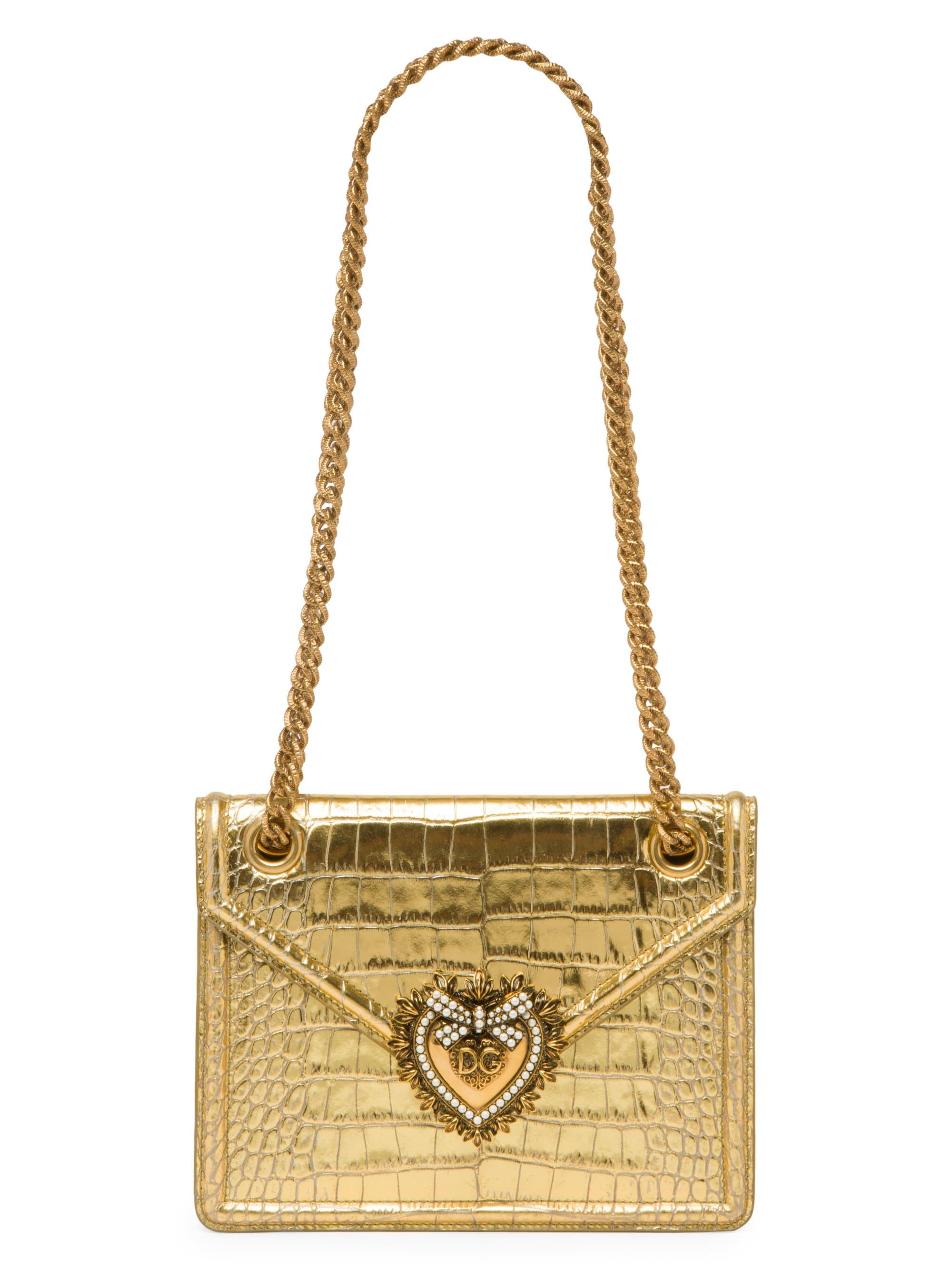 Dolce & Gabbana Gold Small Devotion Bag