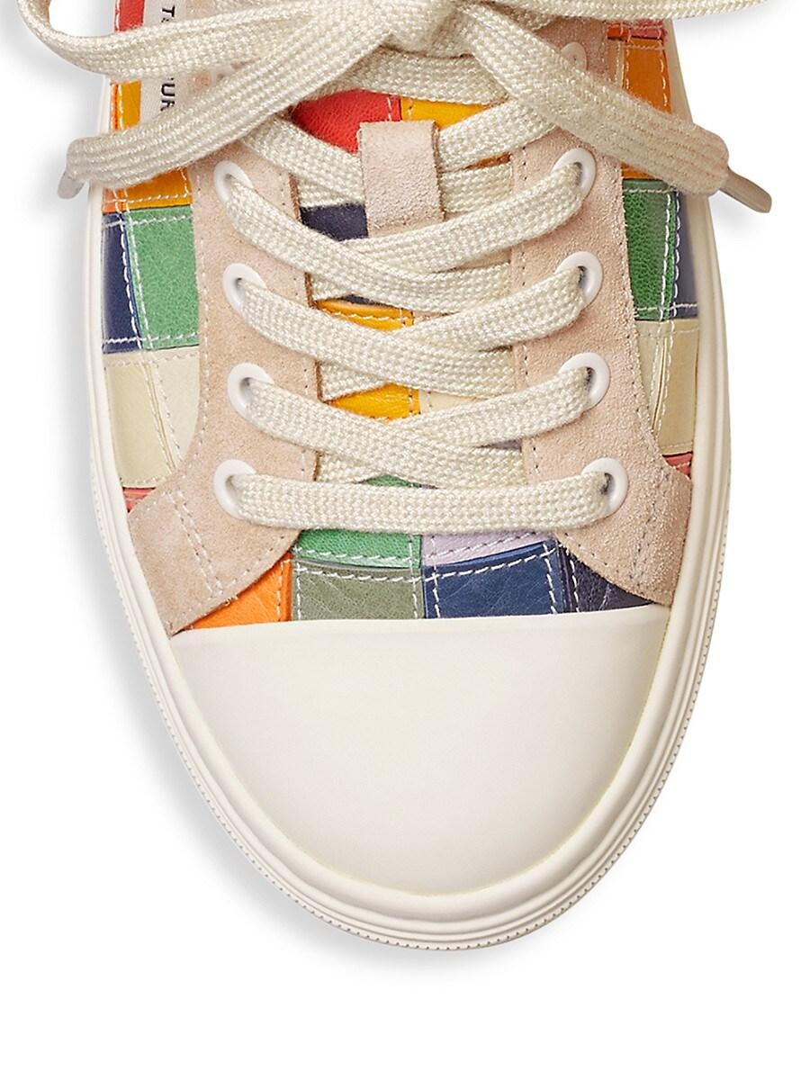Tory Burch Classic Court Patchwork Leather Sneakers in Pink | Lyst
