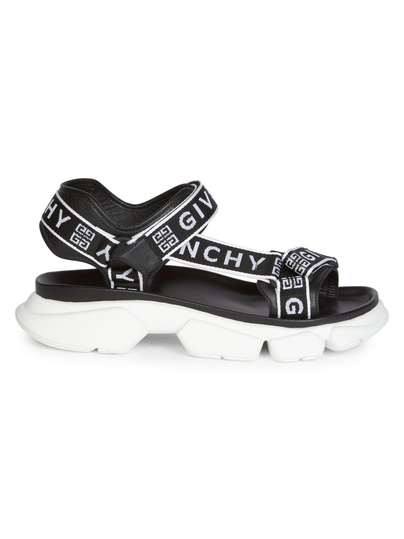 Givenchy Jaw Logo-jacquard Leather Sandals in Black White (Black) for ...