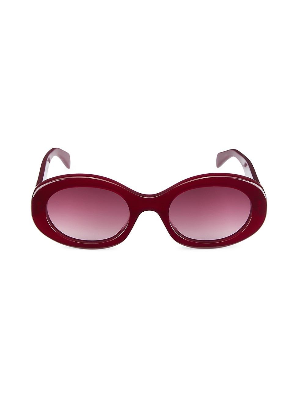 Celine Triomphe 52mm Oval Sunglasses in Red Lyst
