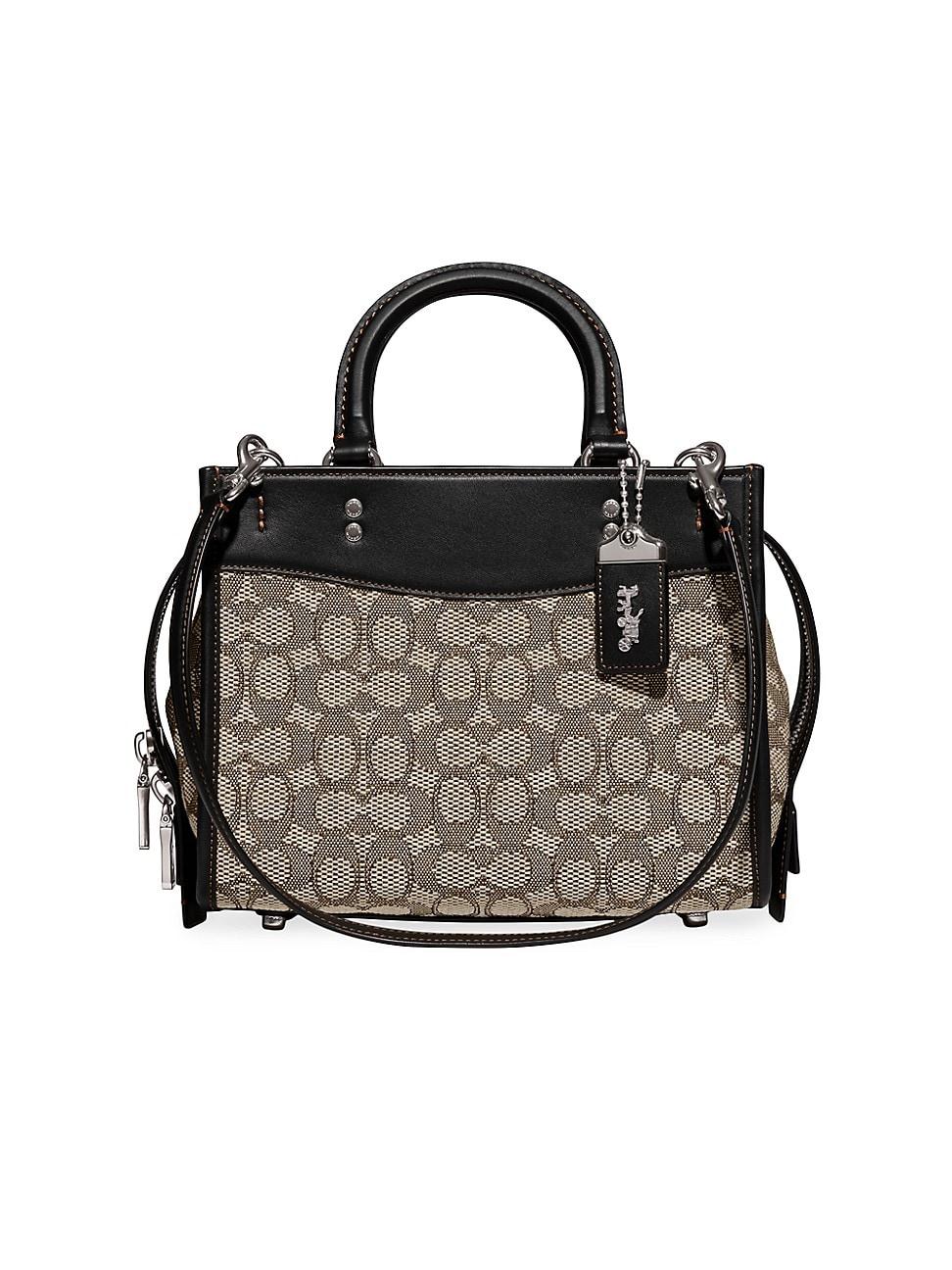 COACH Rogue Monogram Jacquard Satchel in Black Lyst