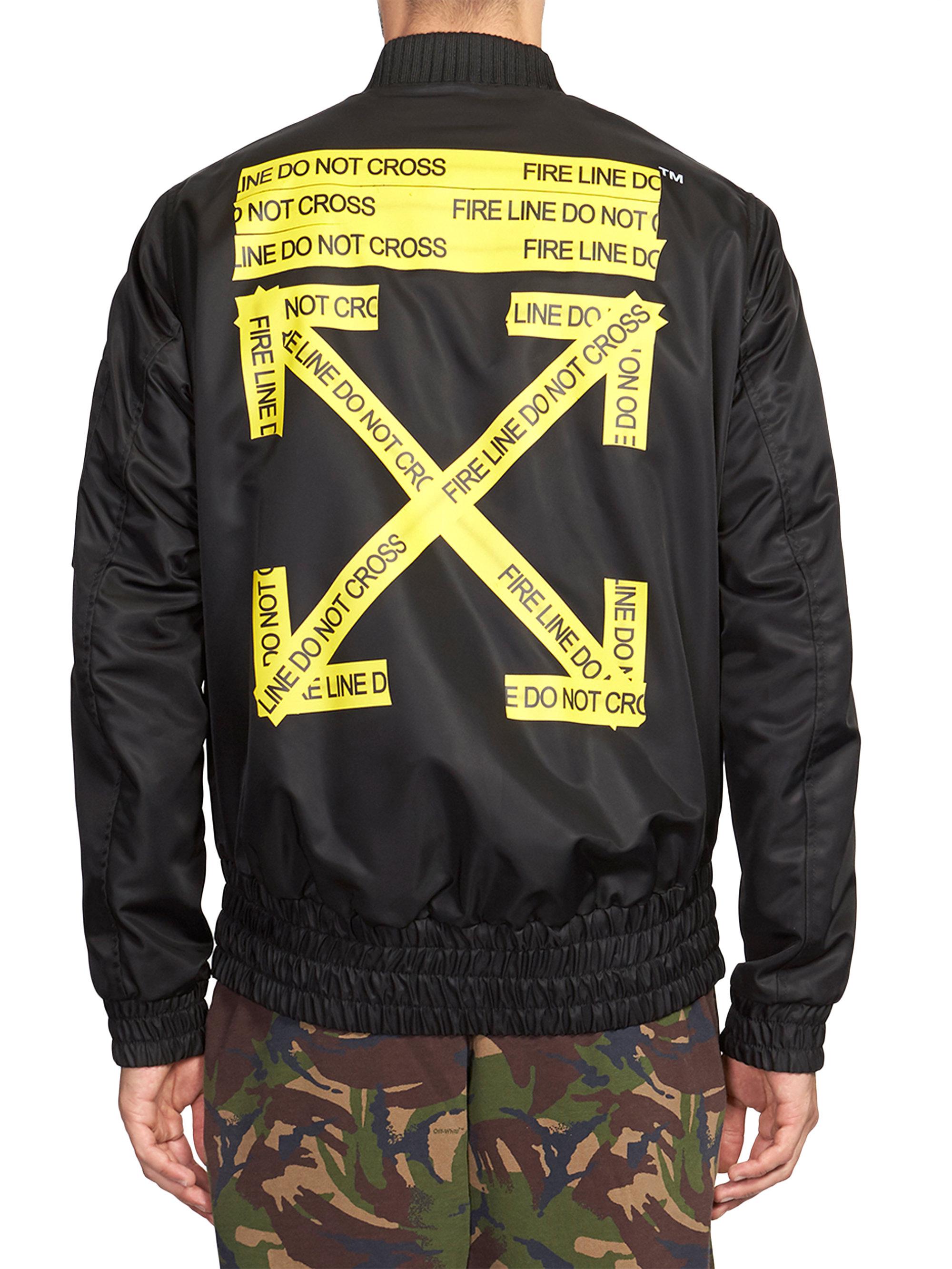 off white bomber jacket black
