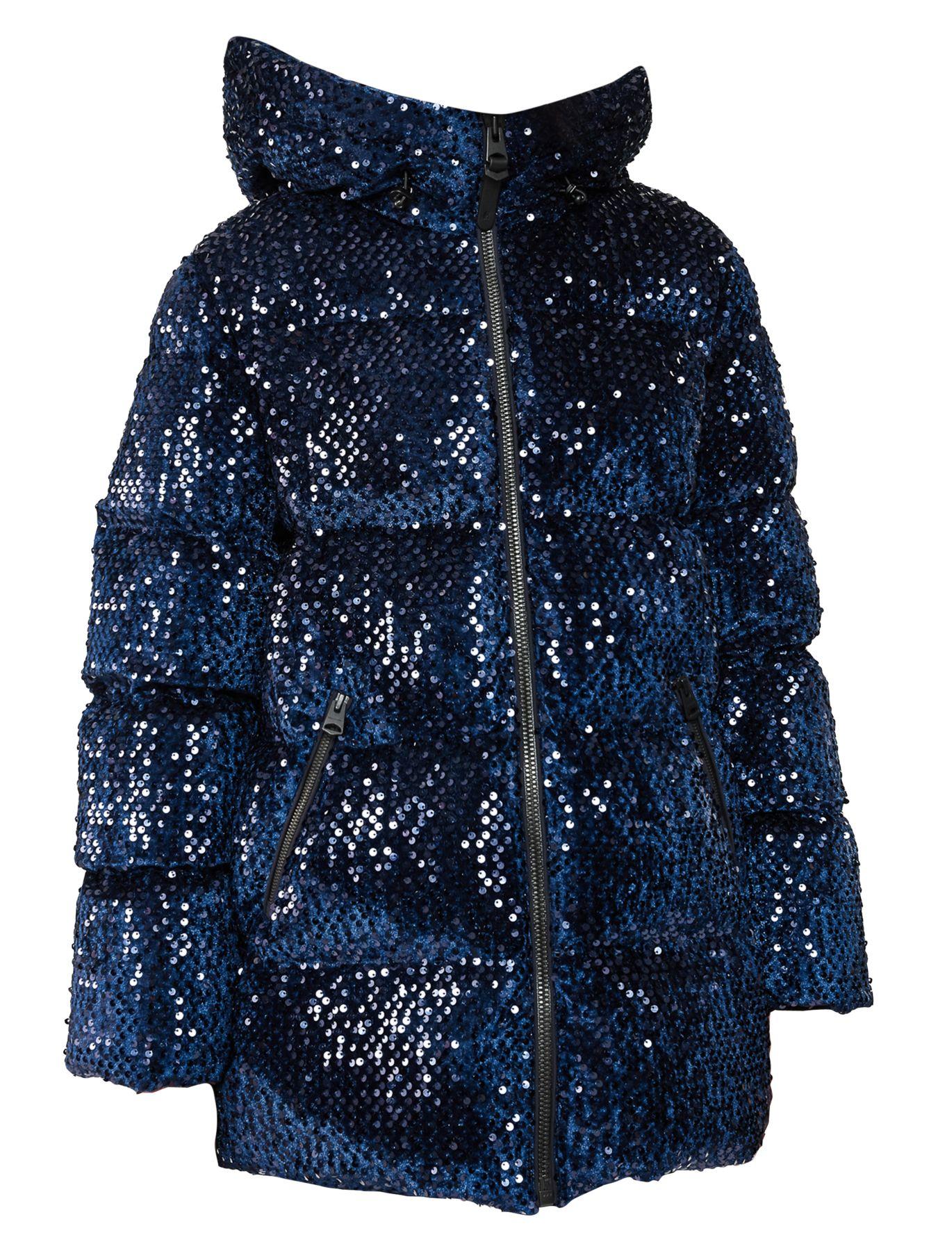 Mackage Hooded Sequin 800 Fill Power Down Puffer Jacket in Navy (Blue ...