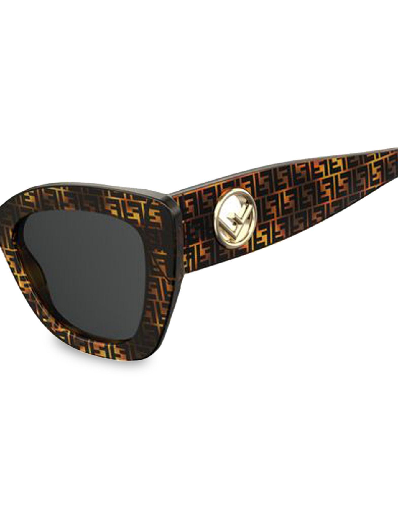 Fendi 70mm Logo Print Cateye Sunglasses in Black Lyst