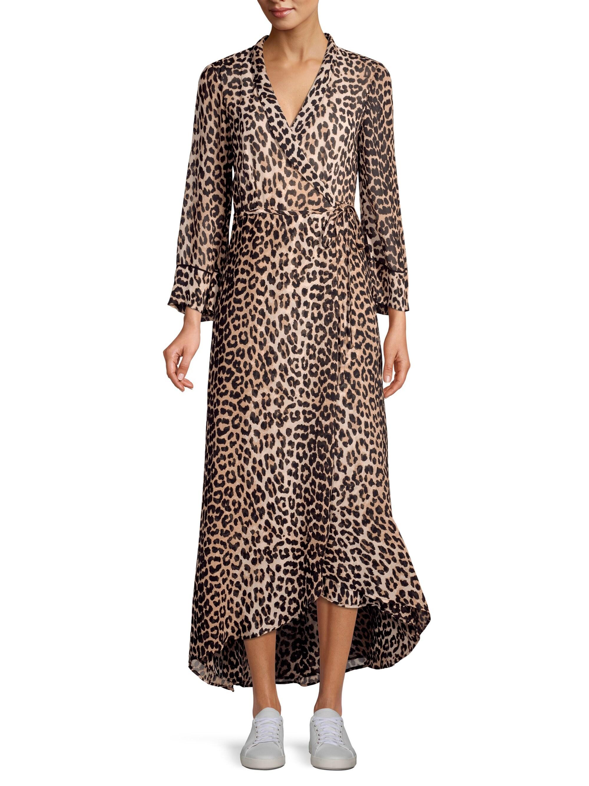 ganni mullin georgette leopard