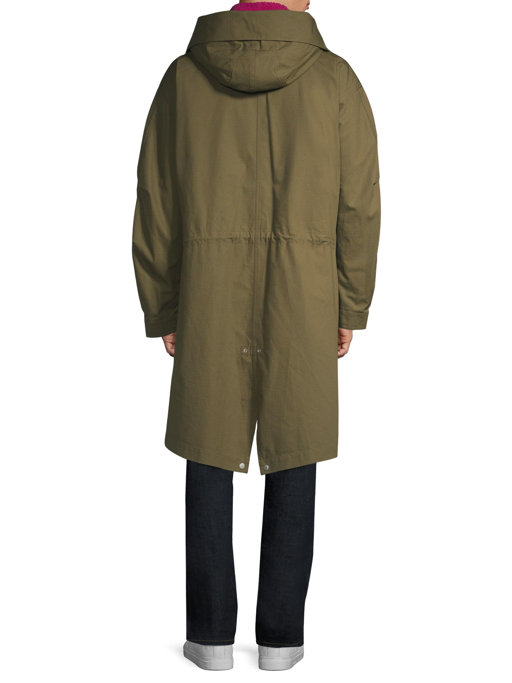 Helmut Lang Cotton Ripstop Fishtail Parka in Olive (Green) for Men - Lyst