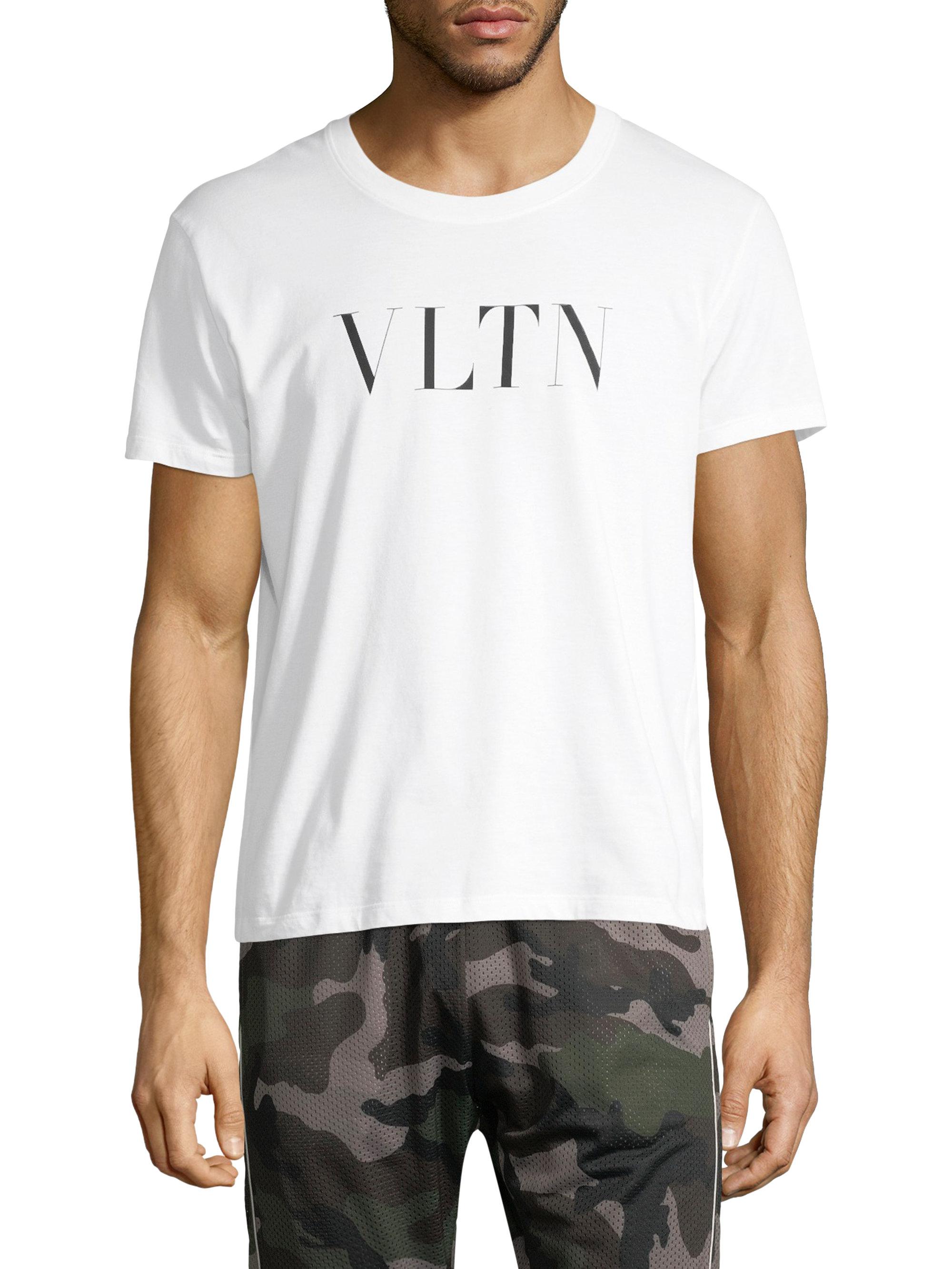 Valentino Cotton Vltn T-shirt in White Black (White) for Men | Lyst