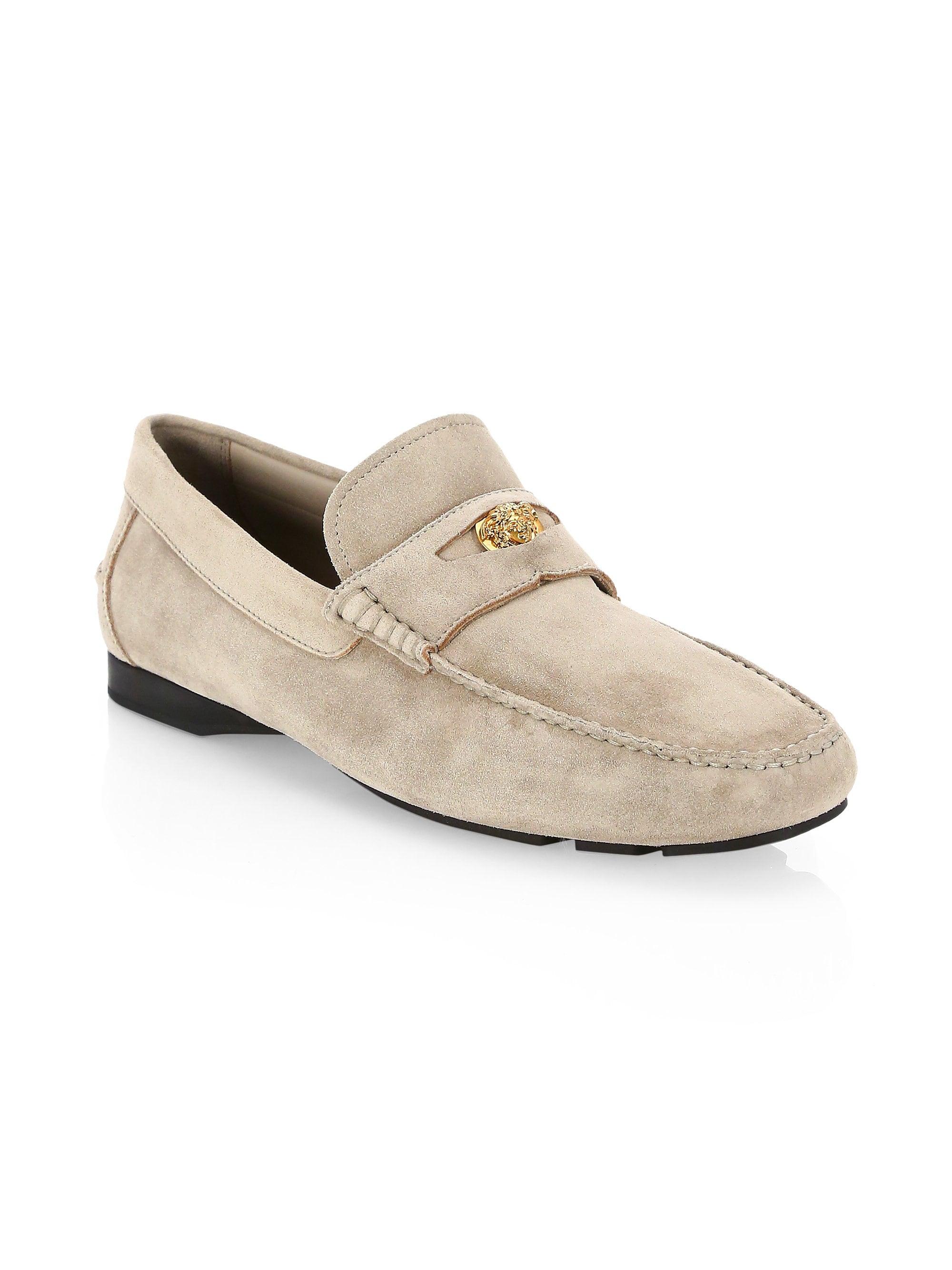 Mens Shoes Slip-on shoes Loafers Versace Jeans Couture Beige Suede Loafer in Natural for Men 