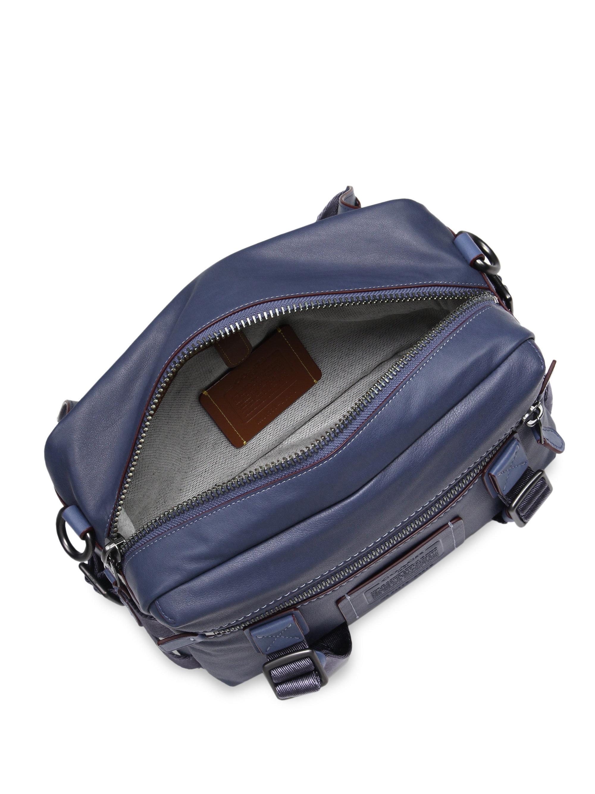 COACH Leather Utility Waist Bag in Blue for Men Lyst