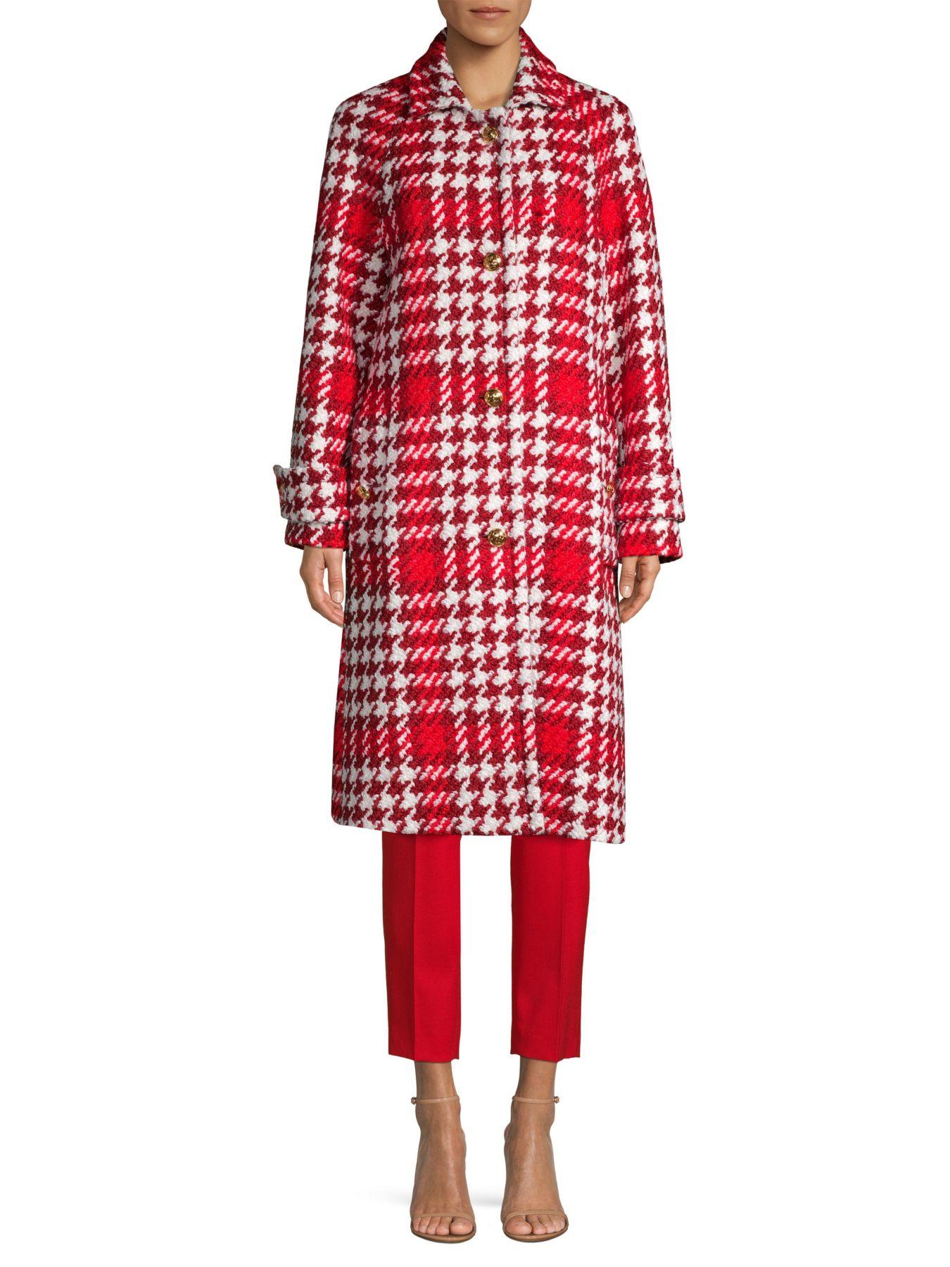 ESCADA Myrna Houndstooth Tweed Coat in Natural - Lyst