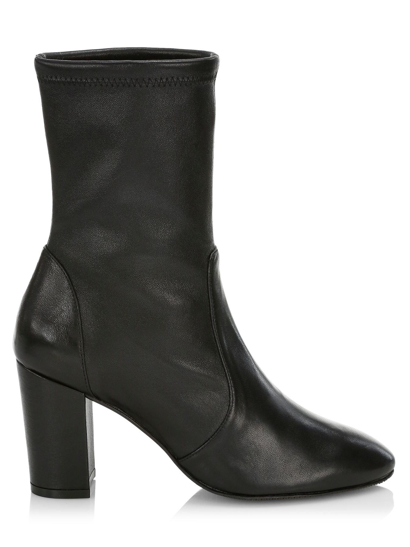 Stuart Weitzman Yuliana Leather Sock Boots in Black Lyst
