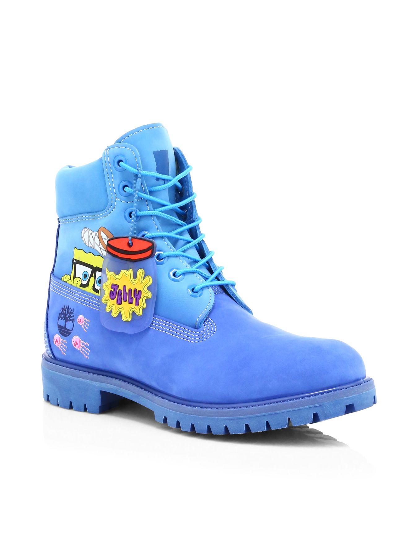 Timberland Premium Spongebob Leather Boots in Blue for Men | Lyst