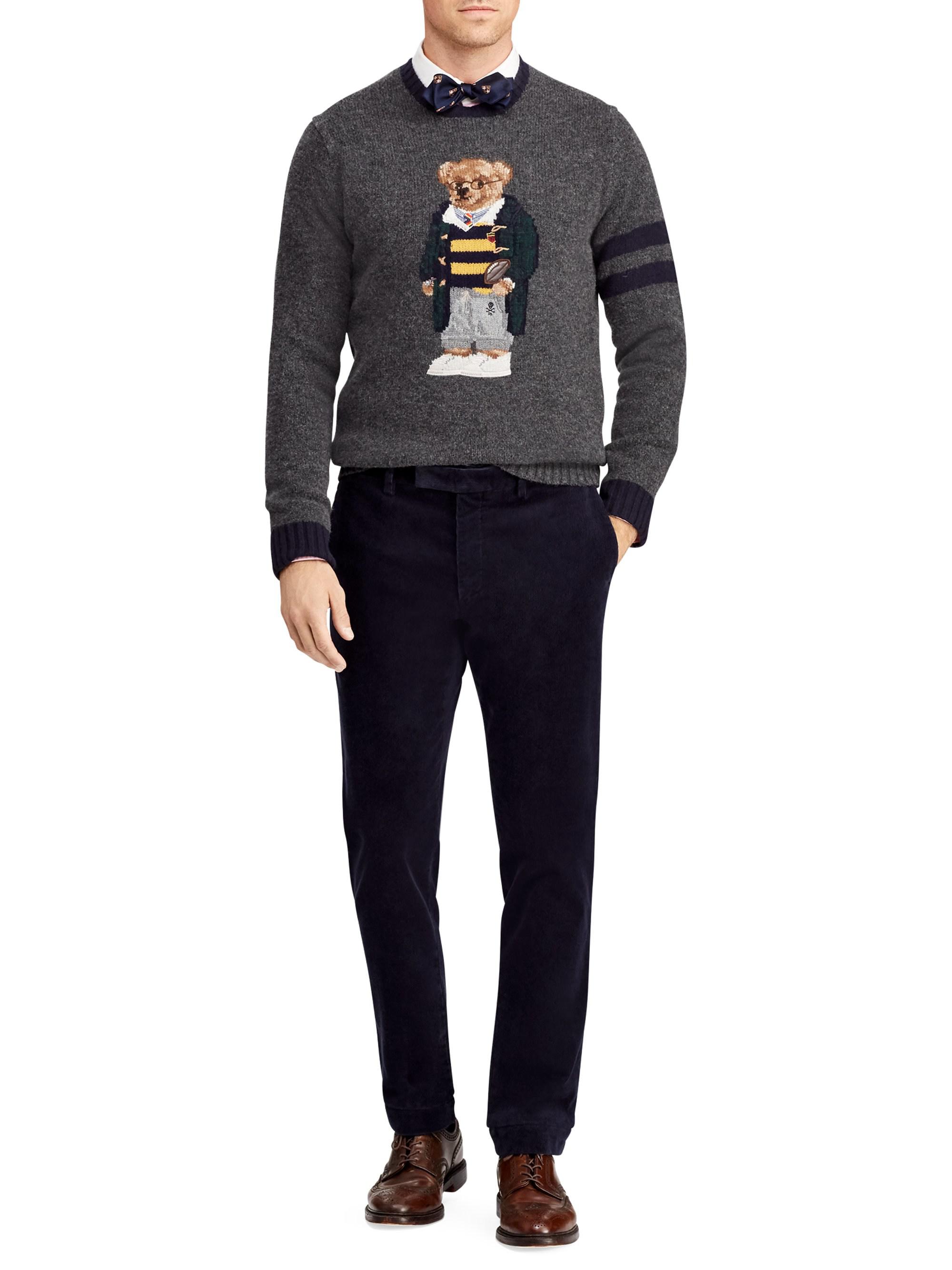 polo bear grey sweater