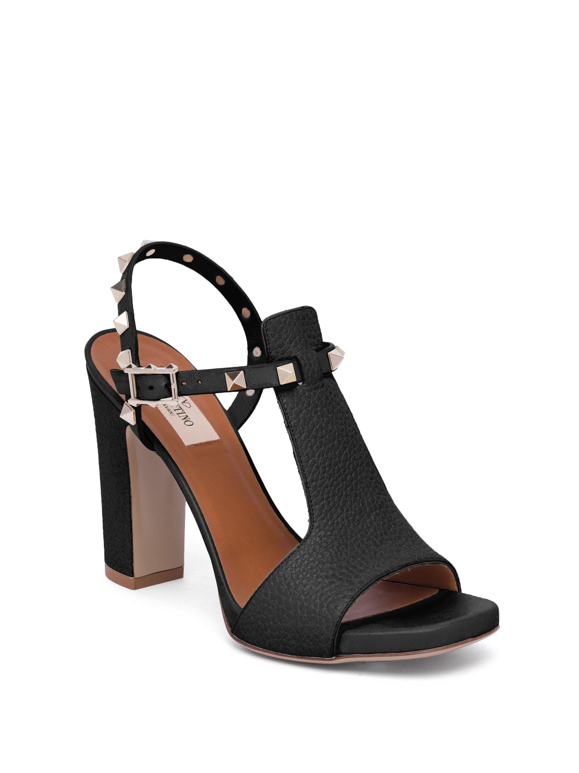 valentino black block heel