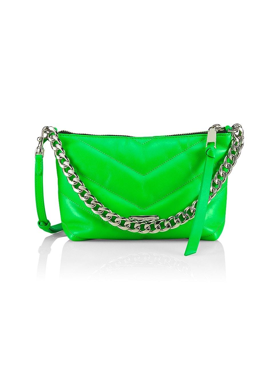 Rebecca Minkoff Edie Quilted Leather Chain Crossbody Bag in Green Lyst