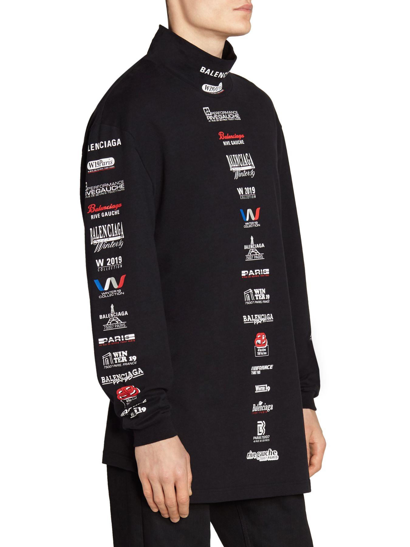 balenciaga multi logo t shirt