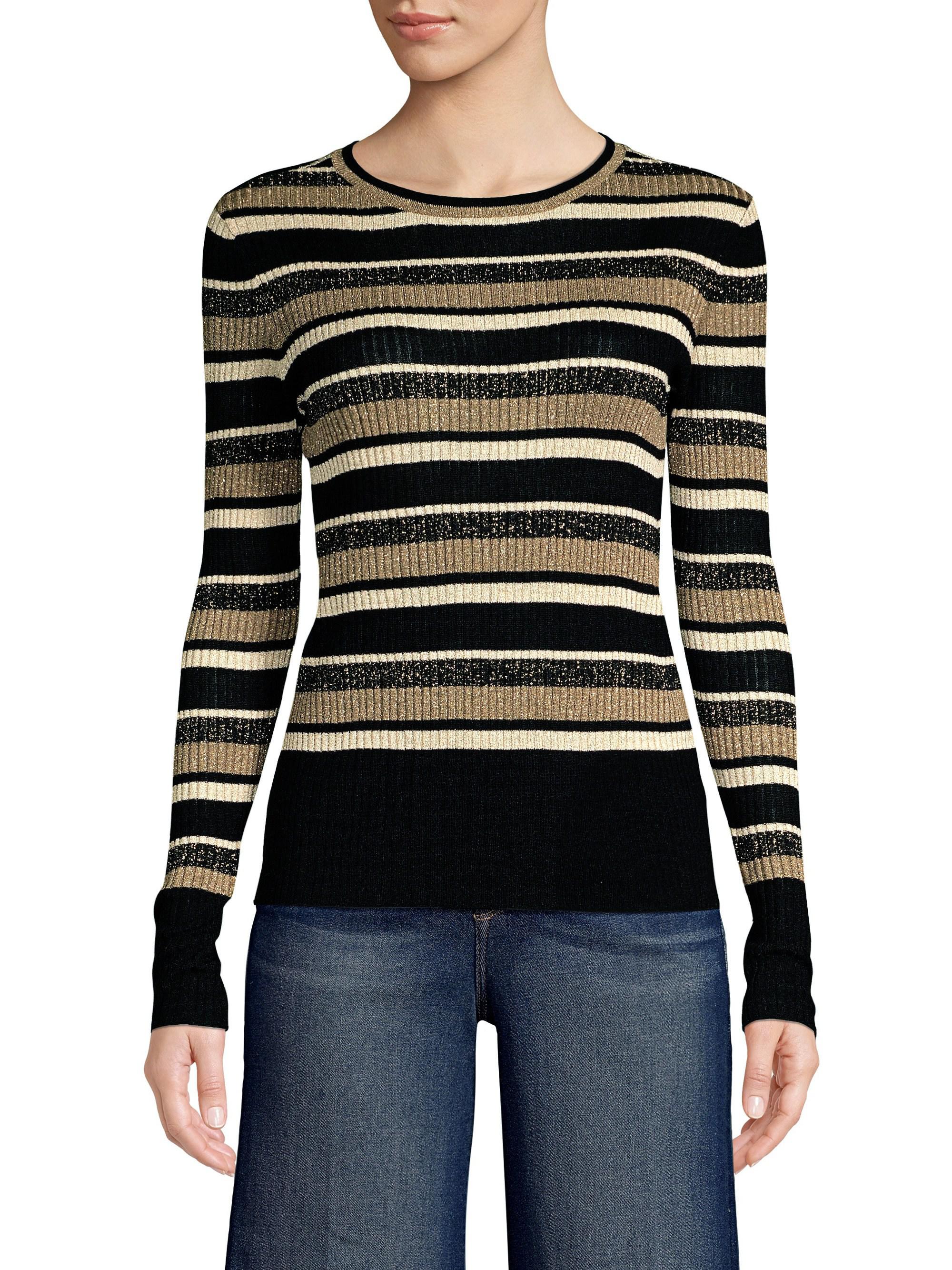 FRAME Wool Panel Stripe Sweater - Lyst