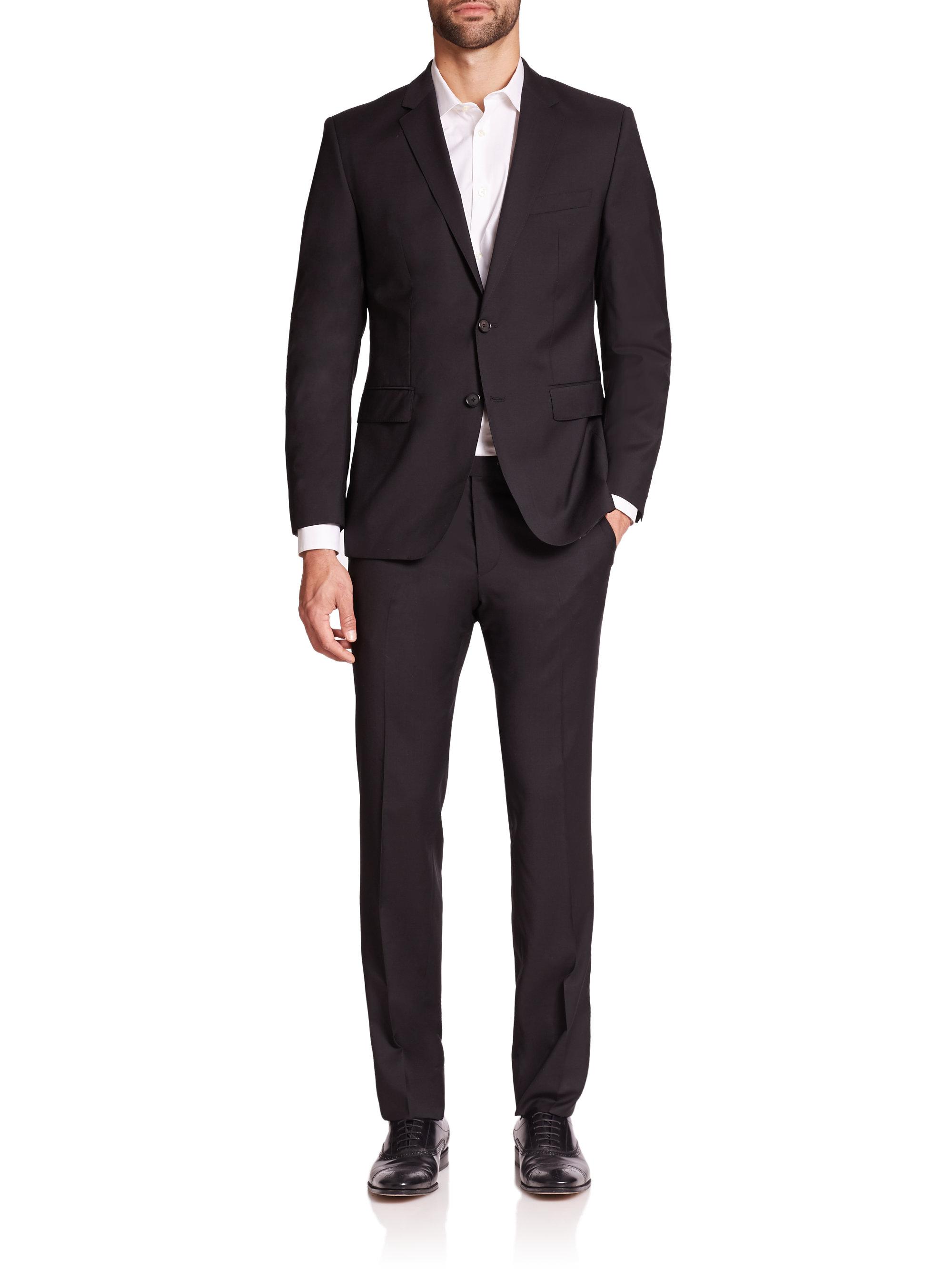 BOSS by HUGO BOSS Boss James Sharp Regular-fit Super 120 Wool Suit in Black  for Men - Lyst
