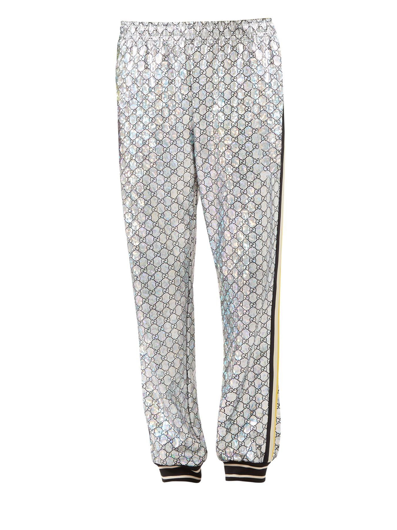 laminated sparkling gg jersey jogging pant