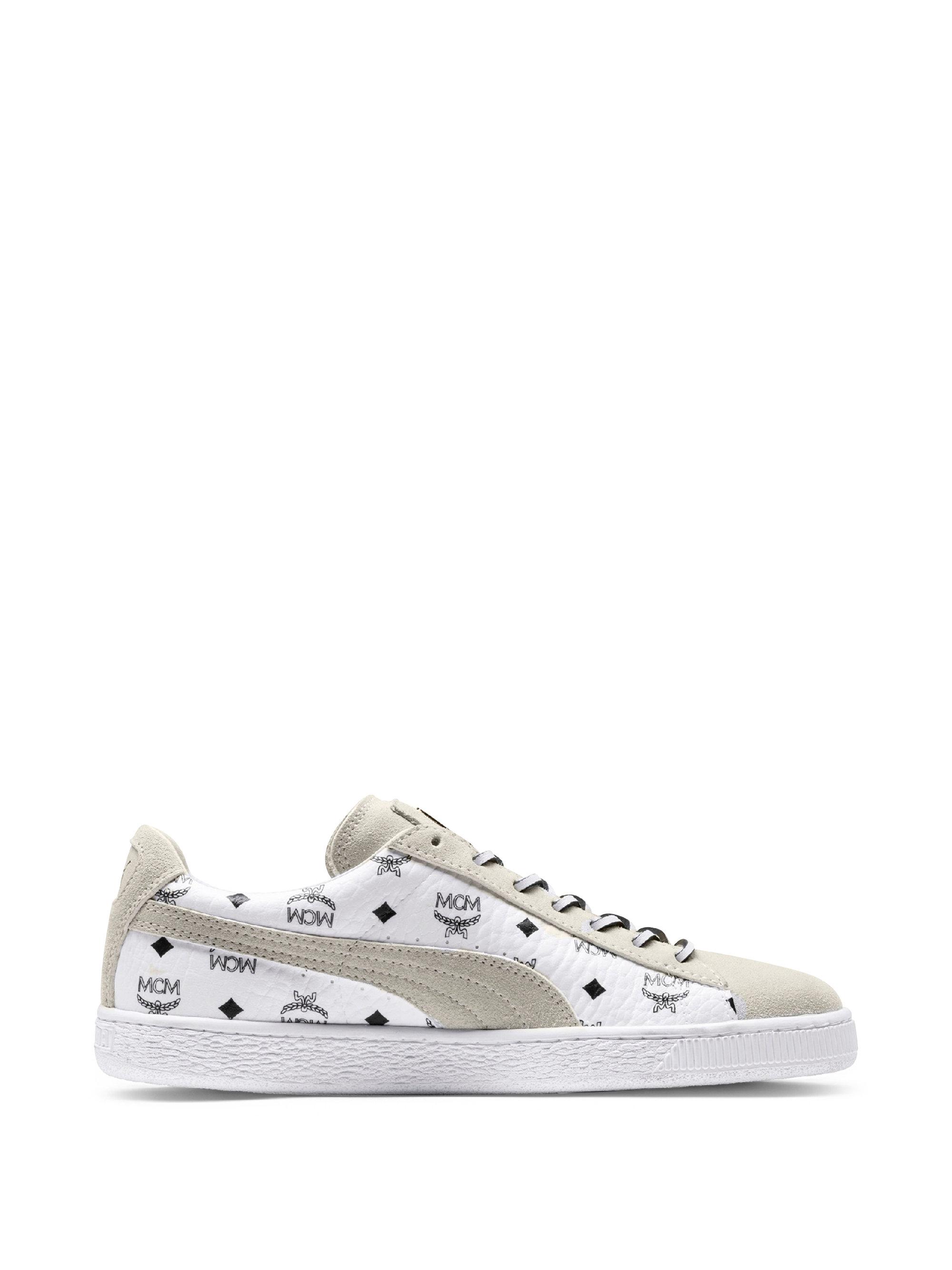 PUMA X Mcm Suede Classic Sneakers in White for Men | Lyst