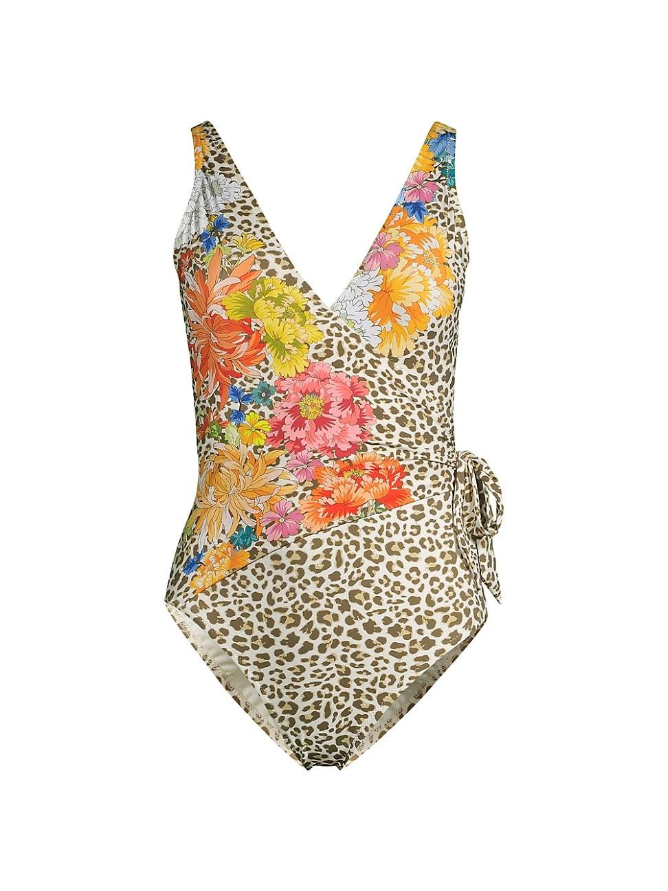 Johnny Was Printed Wrap One Piece Swimsuit In Natural Lyst