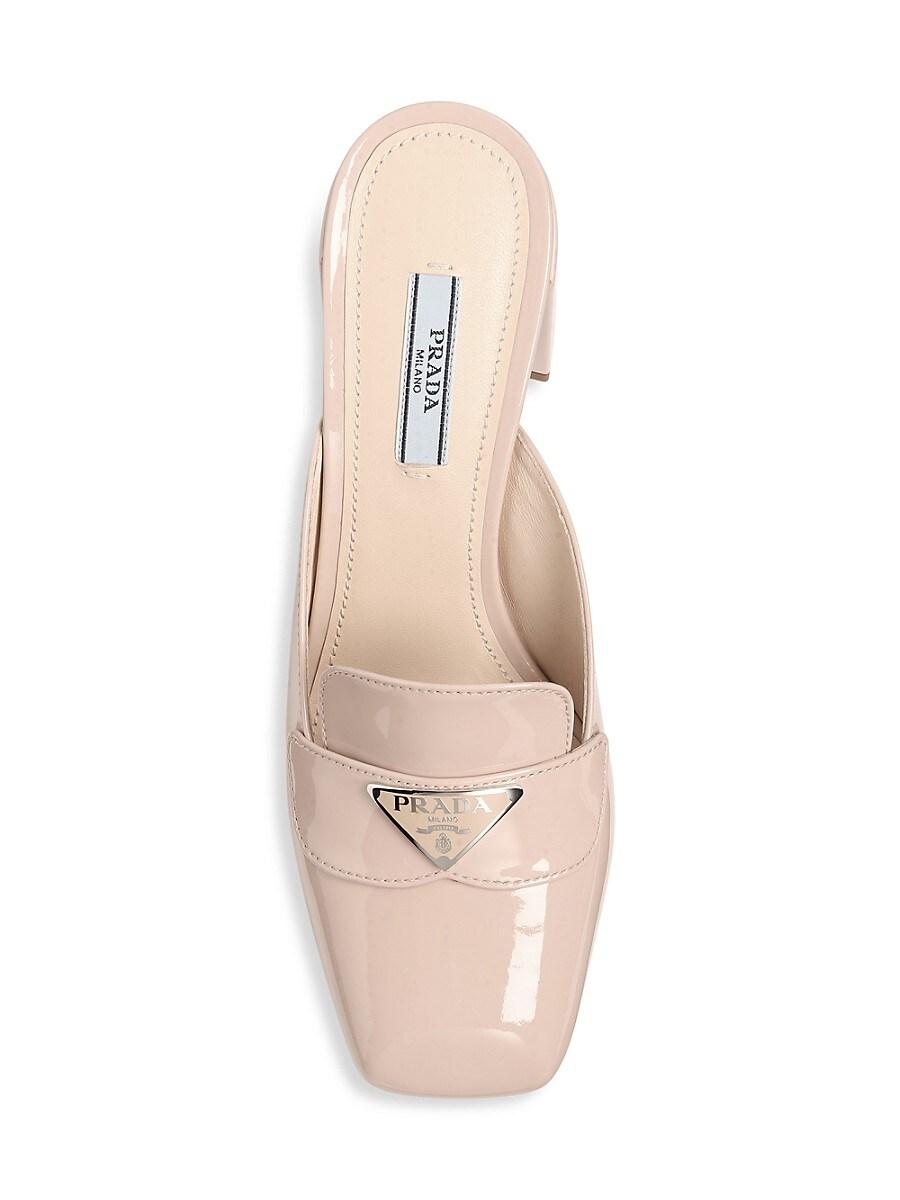 Prada Patent Leather Loafer Mules | Lyst