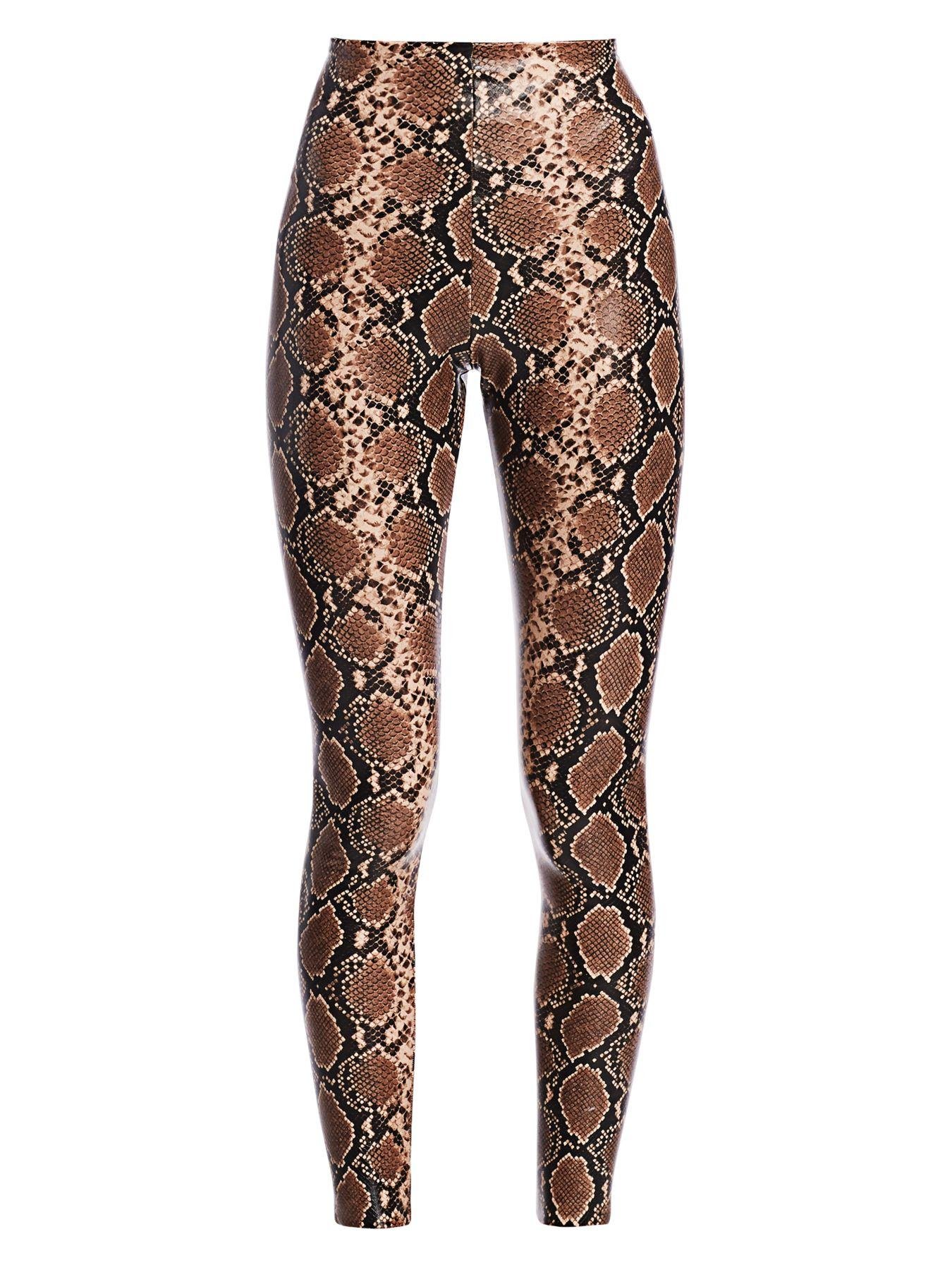 Commando Faux Leather Animal Print Leggings in Snake (Brown) - Lyst