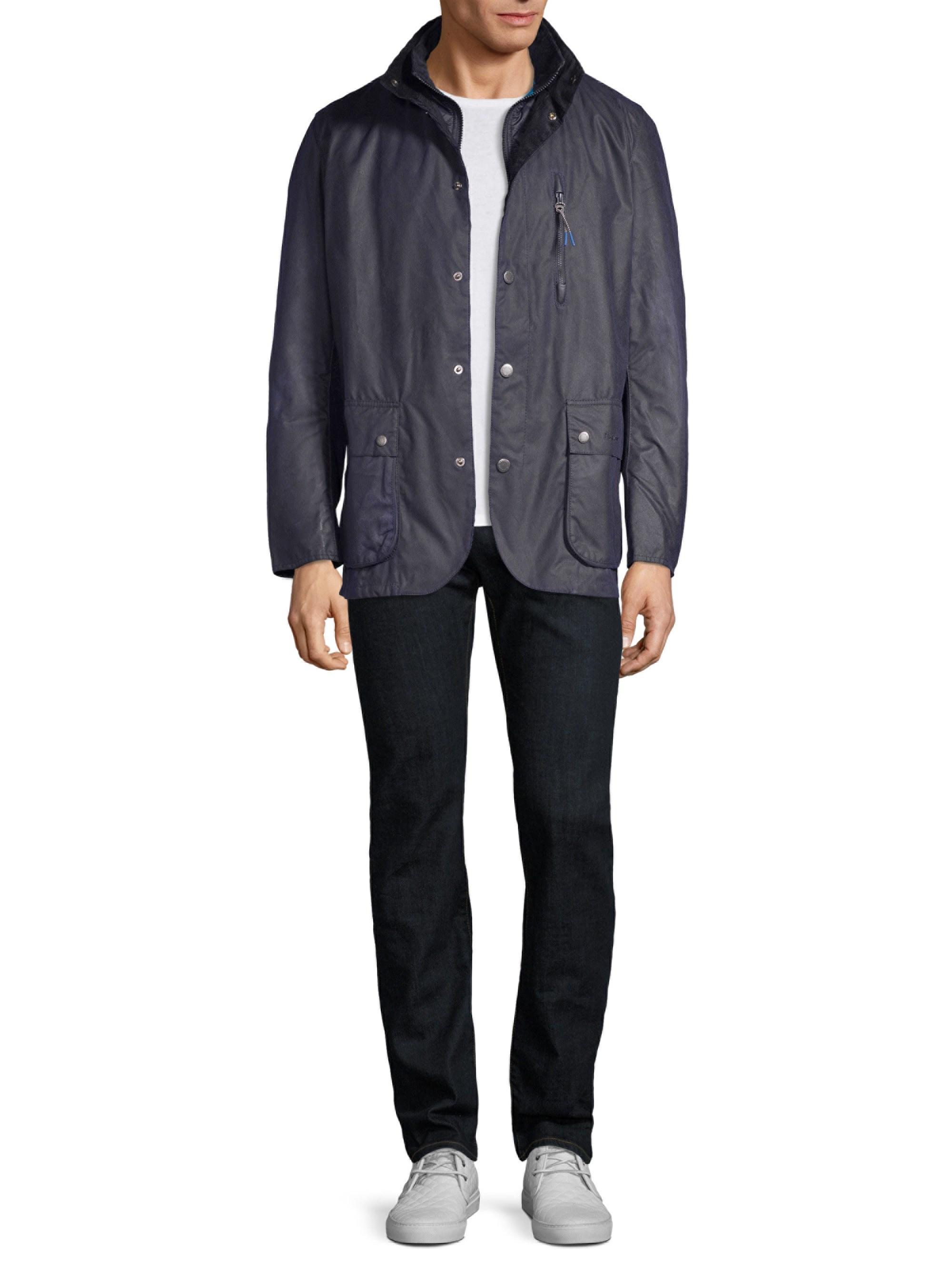 Barbour Surge Waxed Cotton Jacket in Blue for Men - Lyst