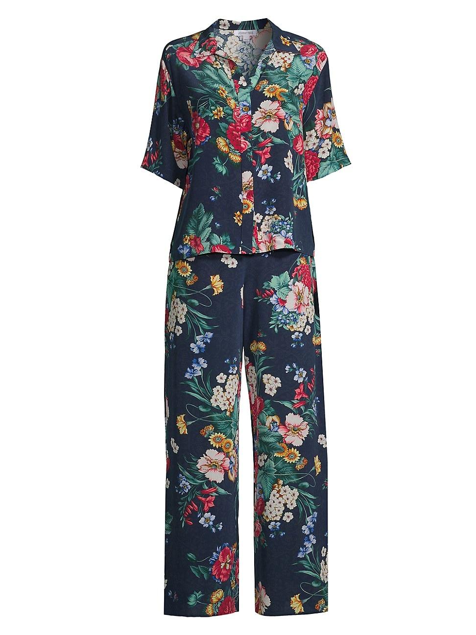 Johnny Was Twopiece Brooklyn Floral Pajama Set in Blue Lyst