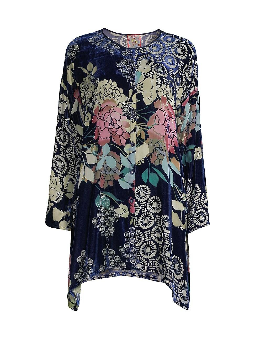 Johnny Was Sierra Burnout Velvet Tunic in Blue Lyst