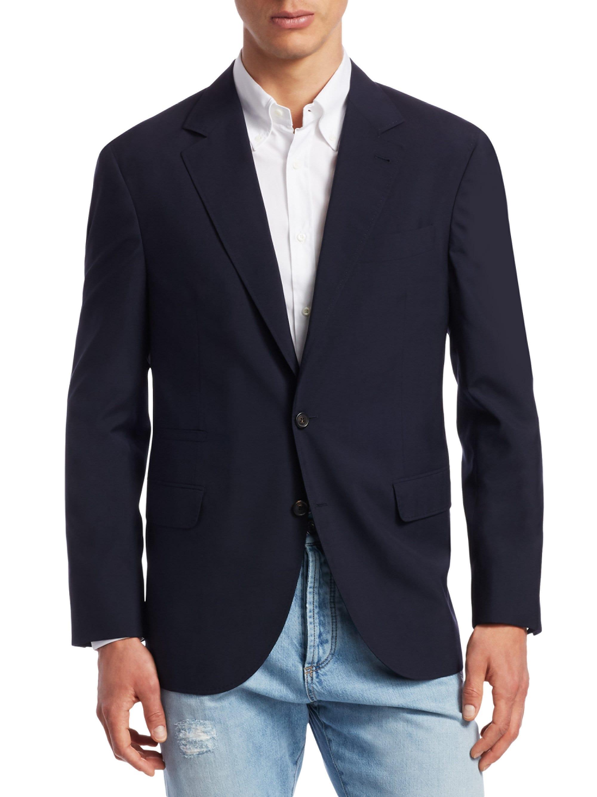 Brunello Cucinelli Wool & Silk Travel Blazer in Blue for Men - Lyst
