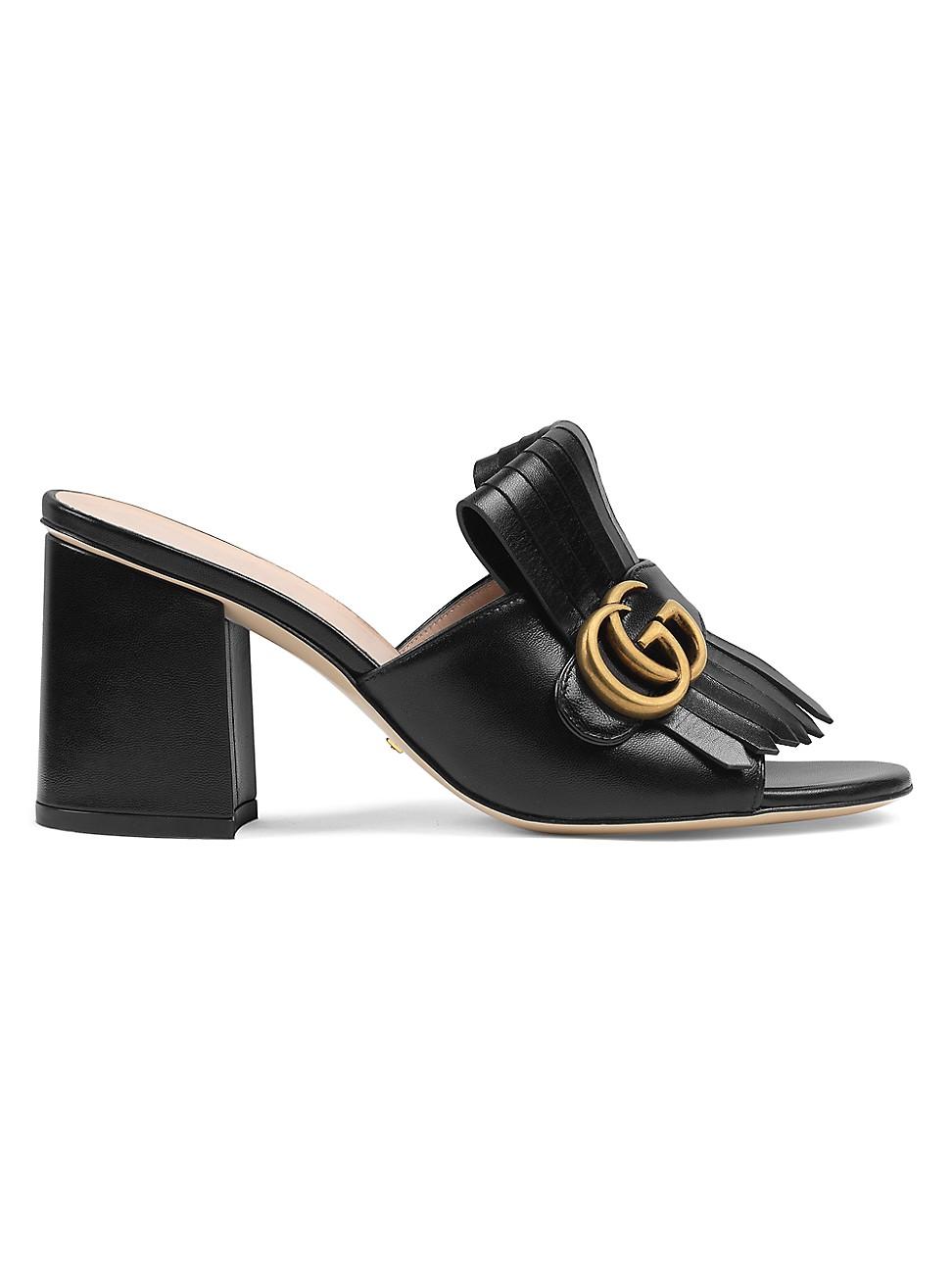 gucci gg marmont slide heeled sandals