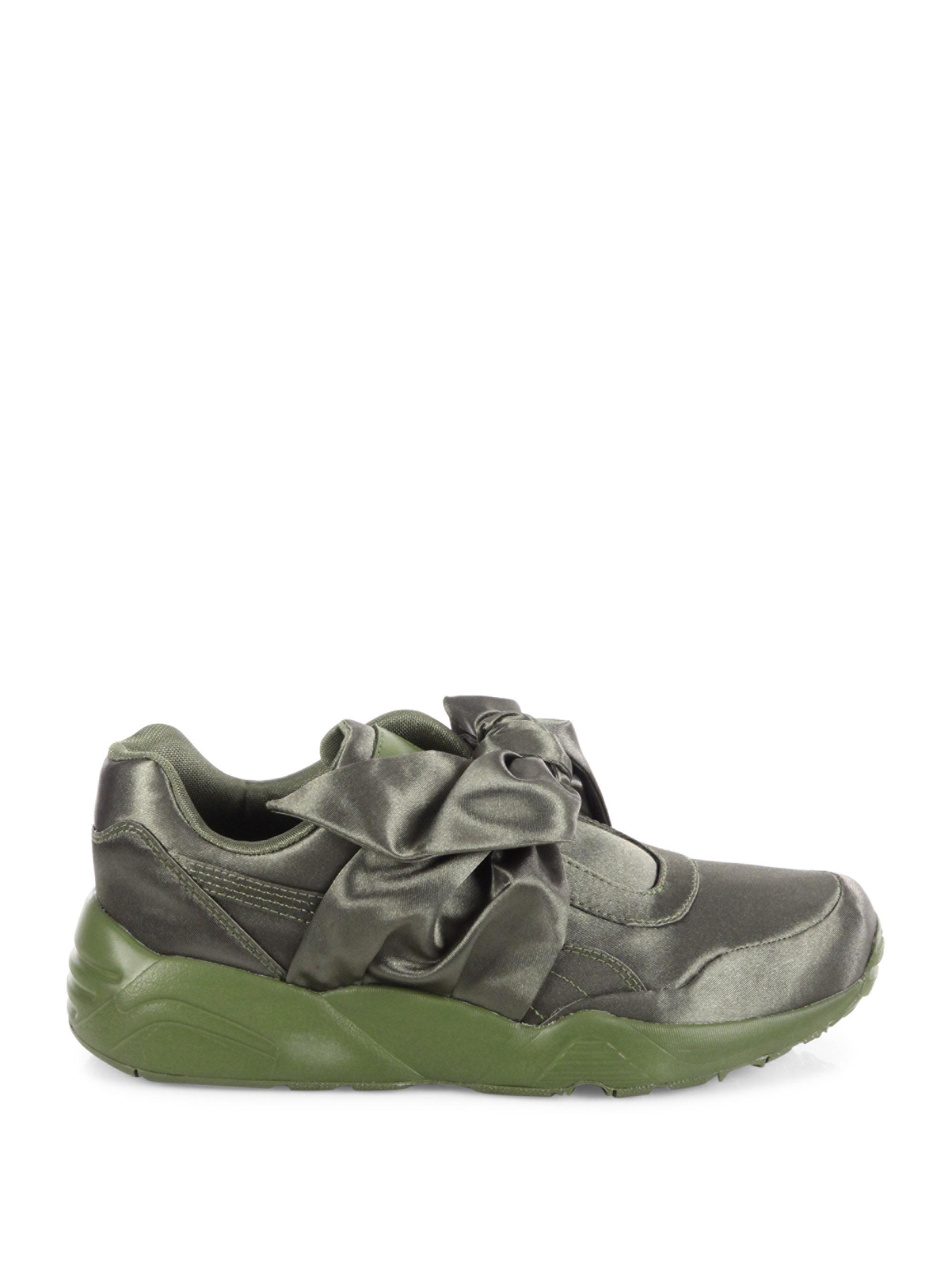Puma Fenty X Rihanna Satin Bow Sneakers In Green Lyst