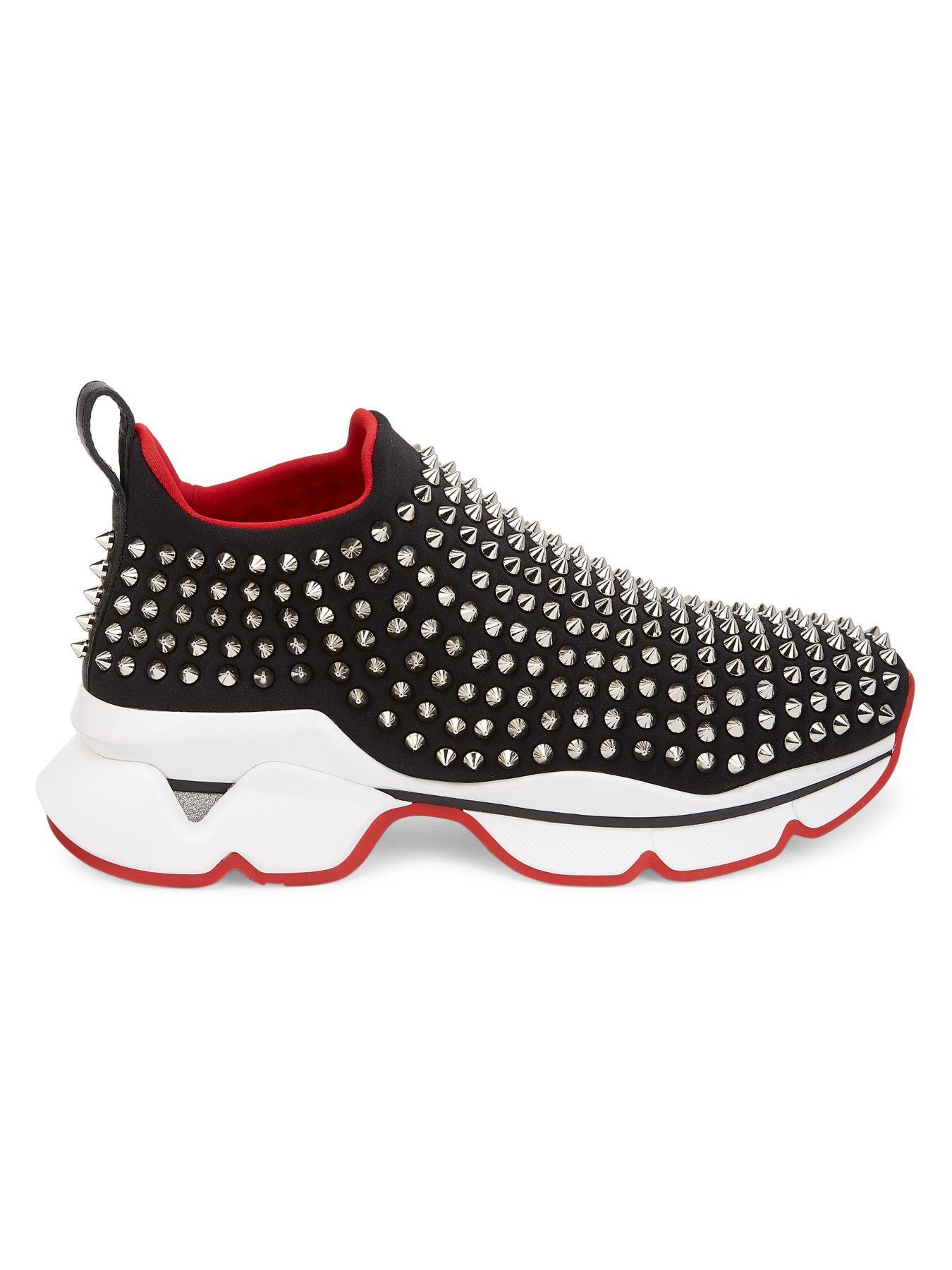 christian louboutin spike sneakers women's