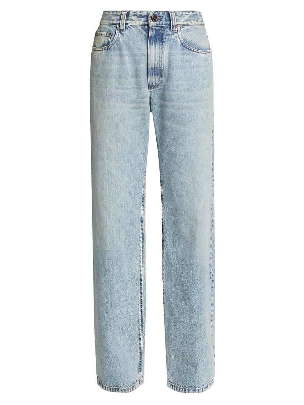 Brunello Cucinelli High-rise Relaxed Straight-leg Jeans in Blue | Lyst