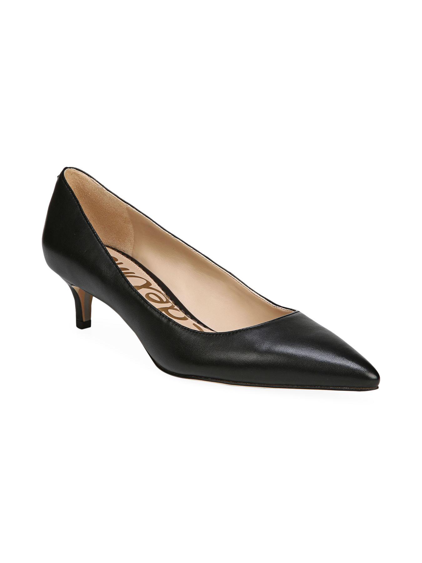 Sam Edelman Dori Leather Kitten-heel Pumps in Black - Lyst
