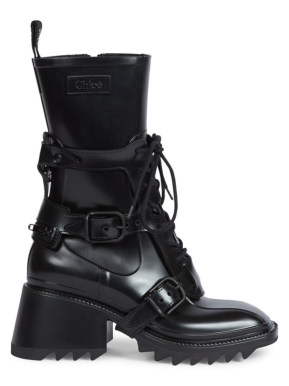 Chloé Betty Lace-up Pvc Rain Boots in 