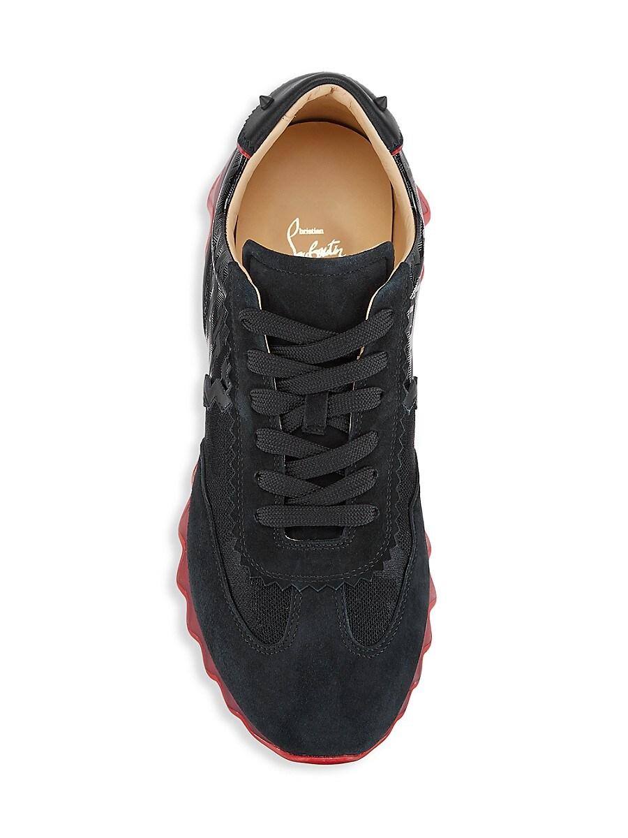 Christian Louboutin Loubishark Suede Low-top Sneakers in Black for Men |  Lyst