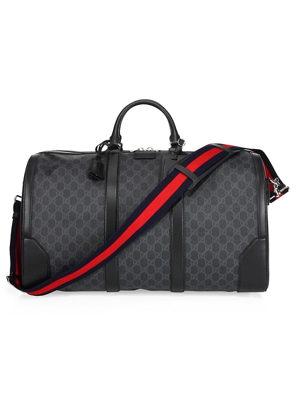 gucci men's black duffle bag