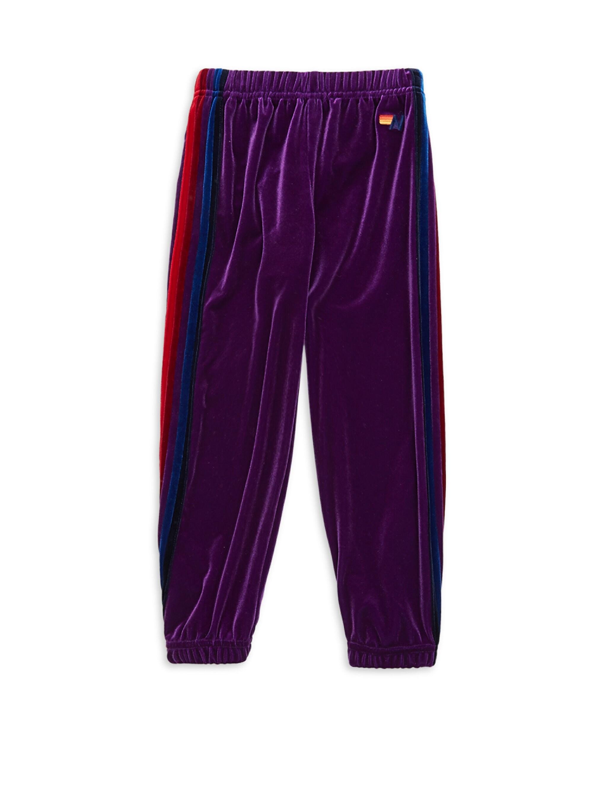 Aviator Nation Little Girl's & Girl's Velvet Pants Purple in Purple
