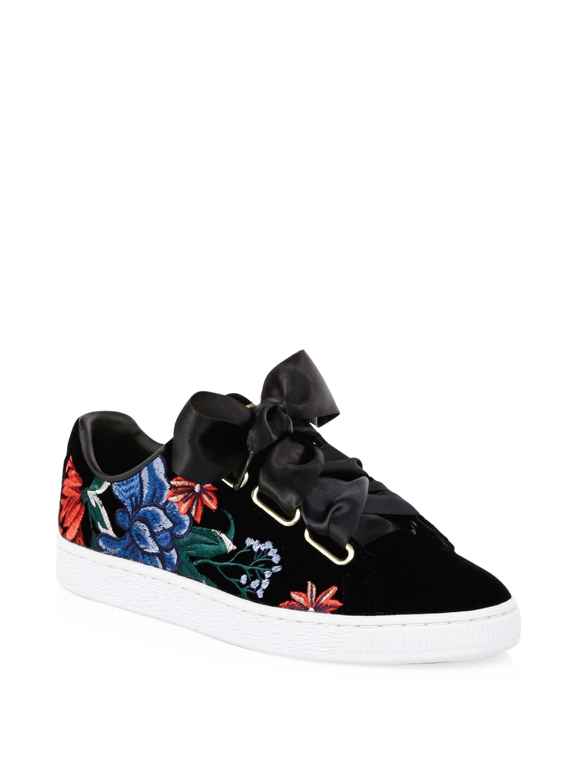 puma black velvet sneakers