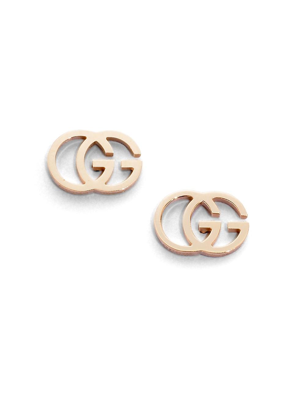 Gucci 18k Rose G Earrings in - Lyst
