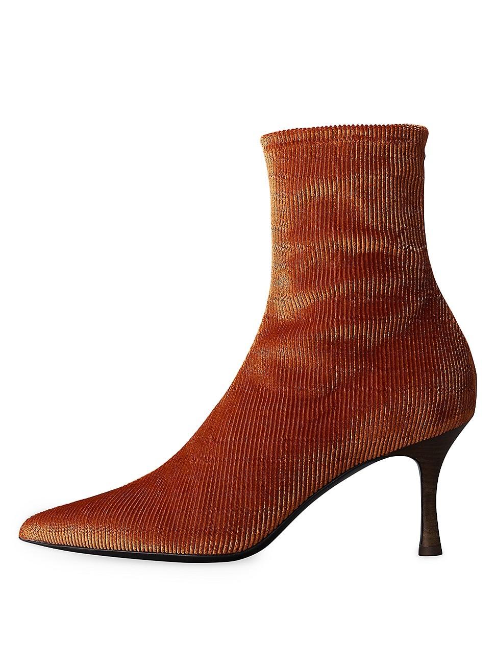 Rag & Bone Brea Corduroy Velour Ankle Boots in Brown Lyst