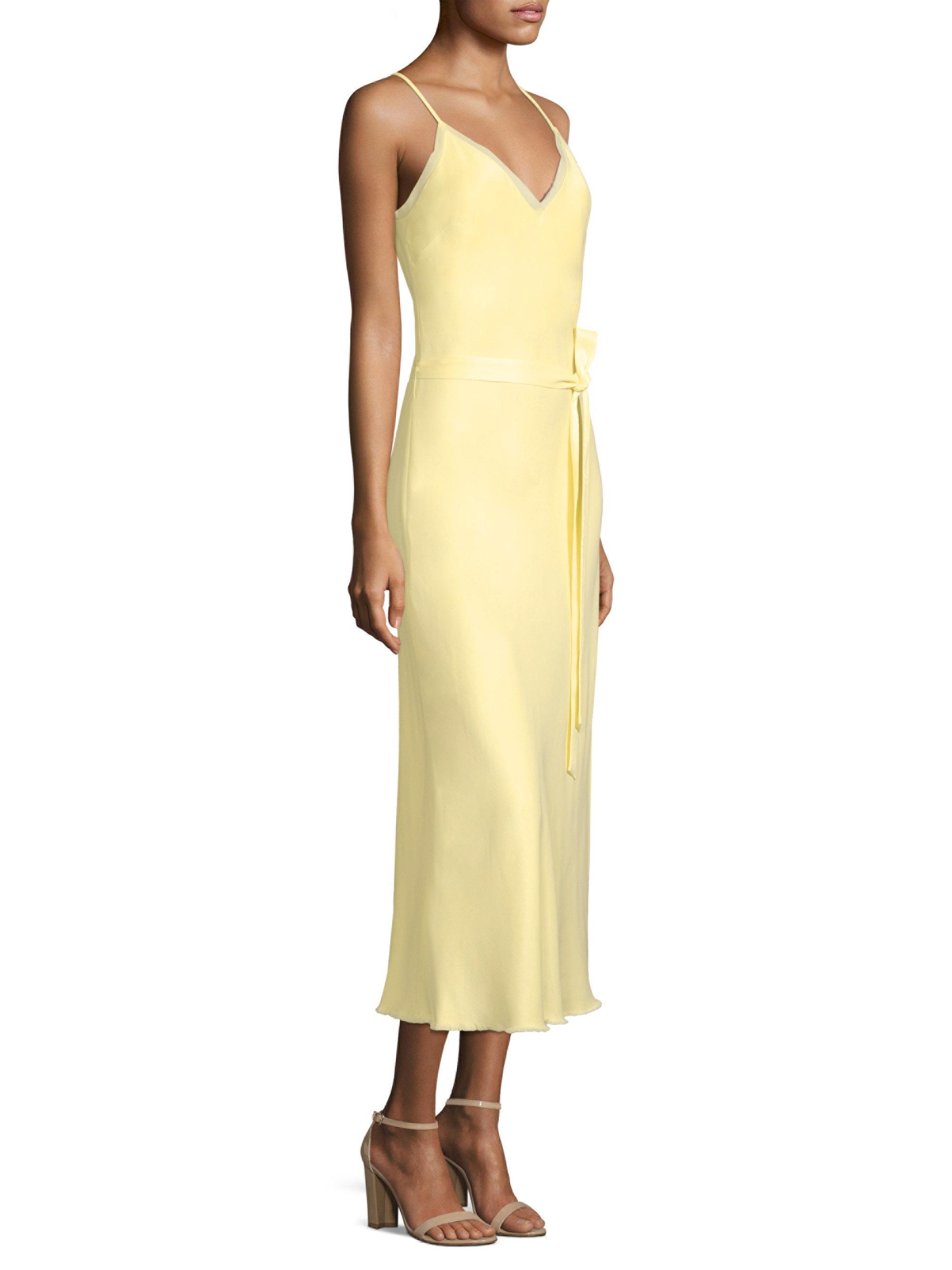 yellow slip dress satin