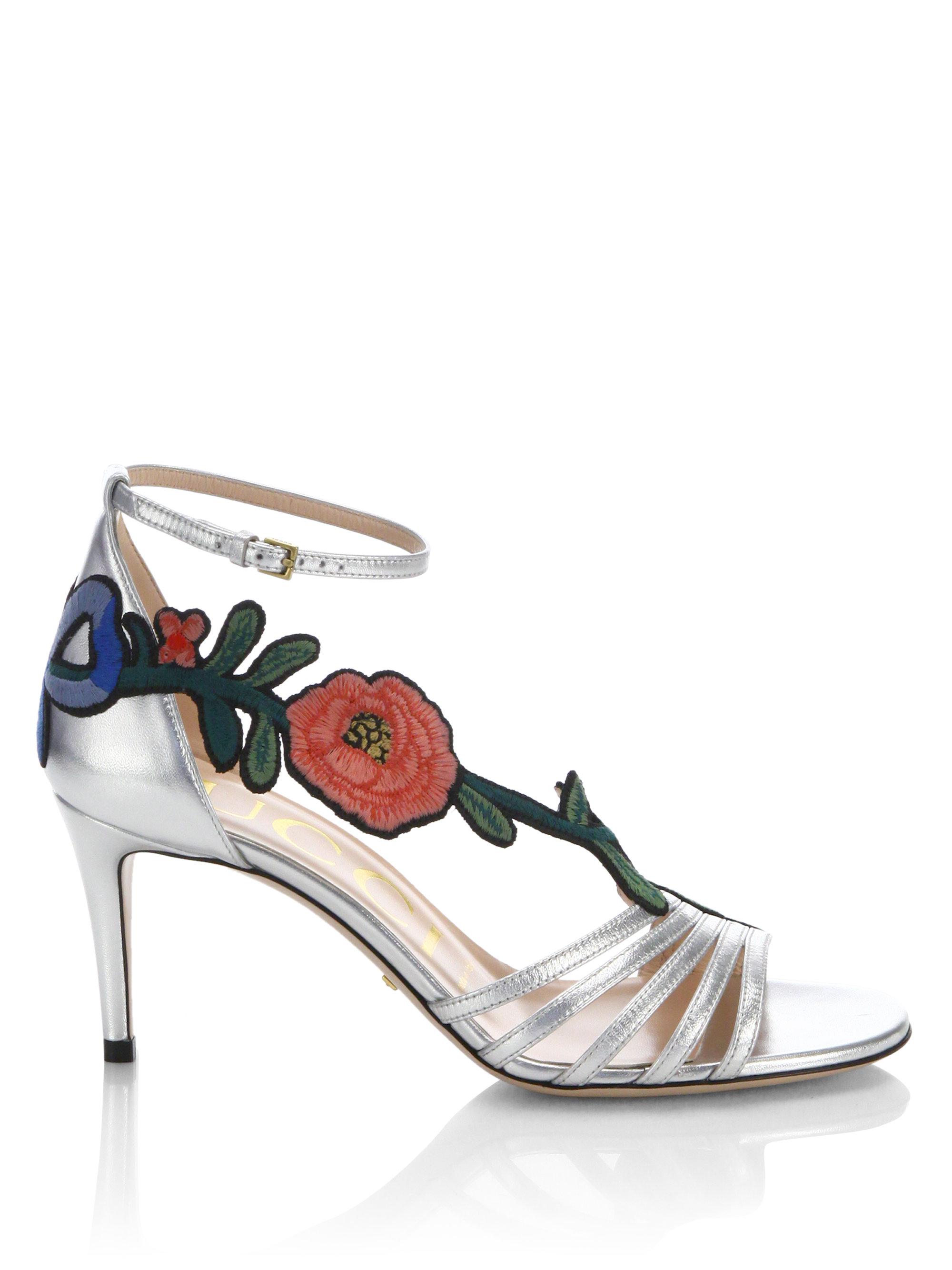 gucci embroidered sandals