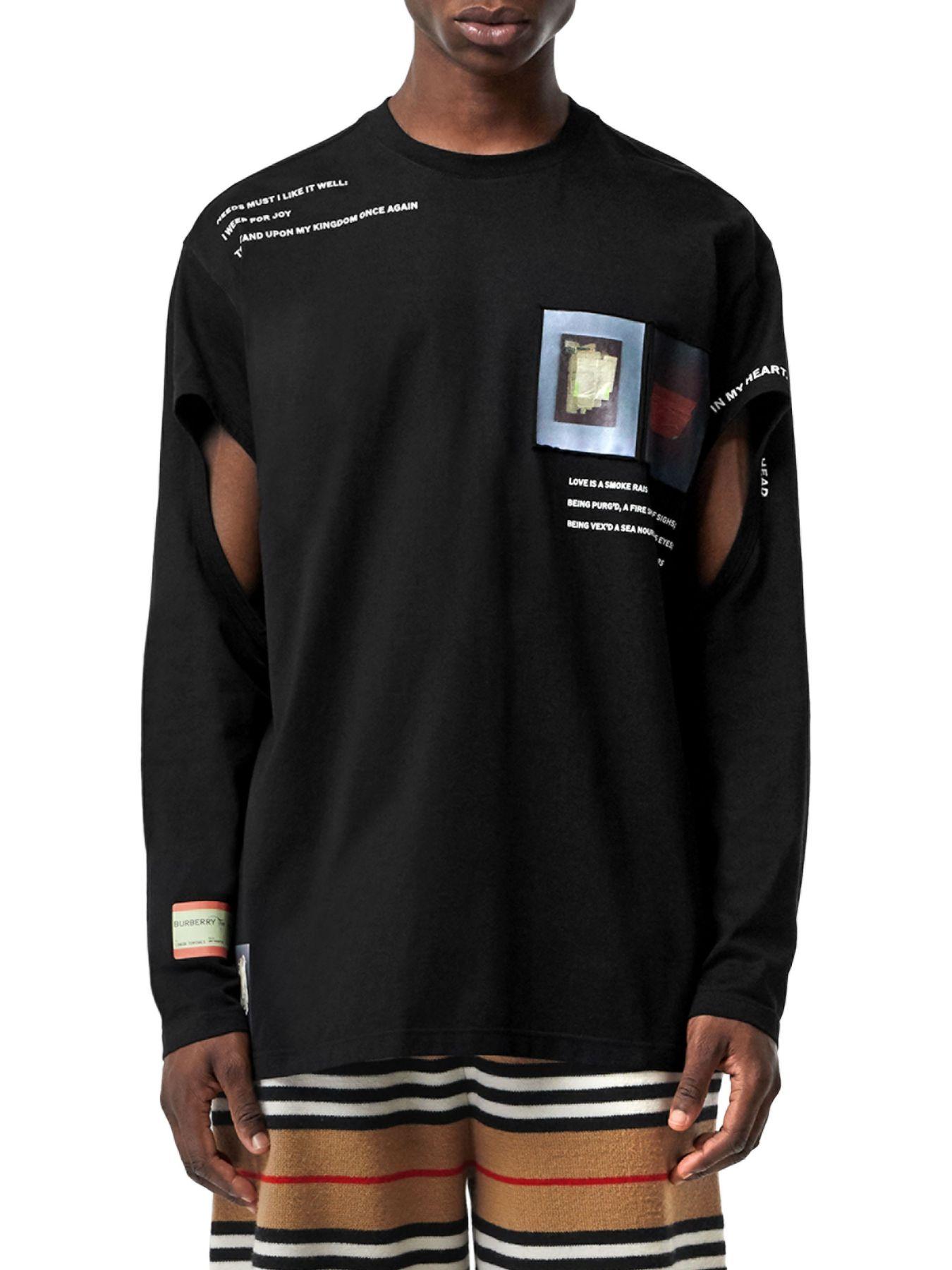 burberry cut out montage shirt